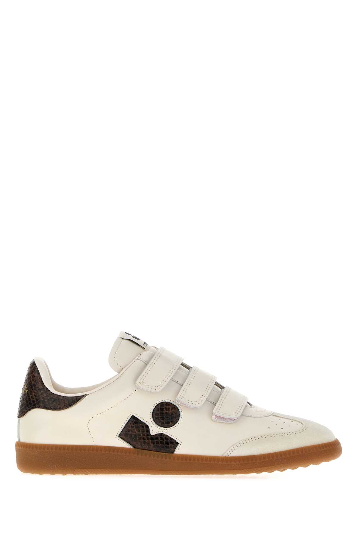 Isabel Marant Women Chalk Leather Beth Sneakers ISABEL MARANT
