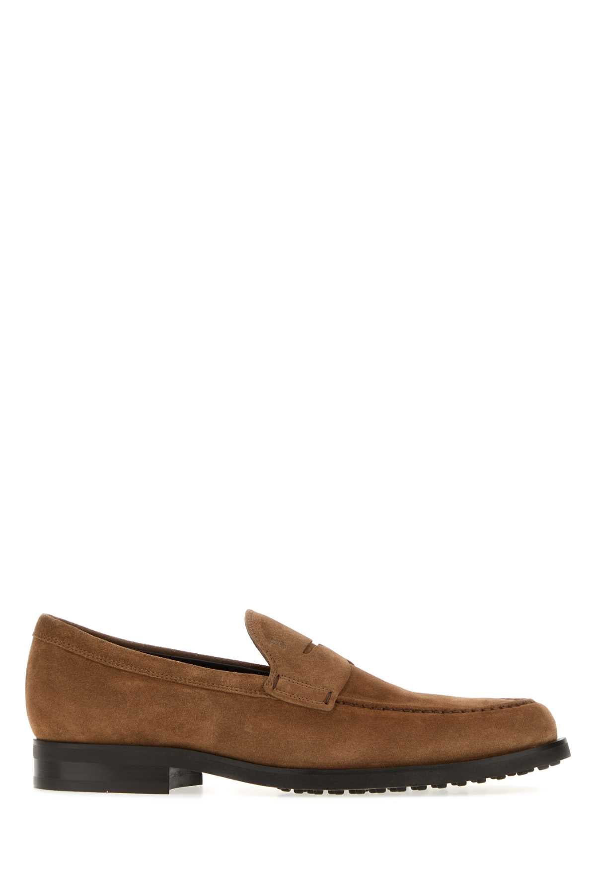 Tod's Men Camel Suede Loafers