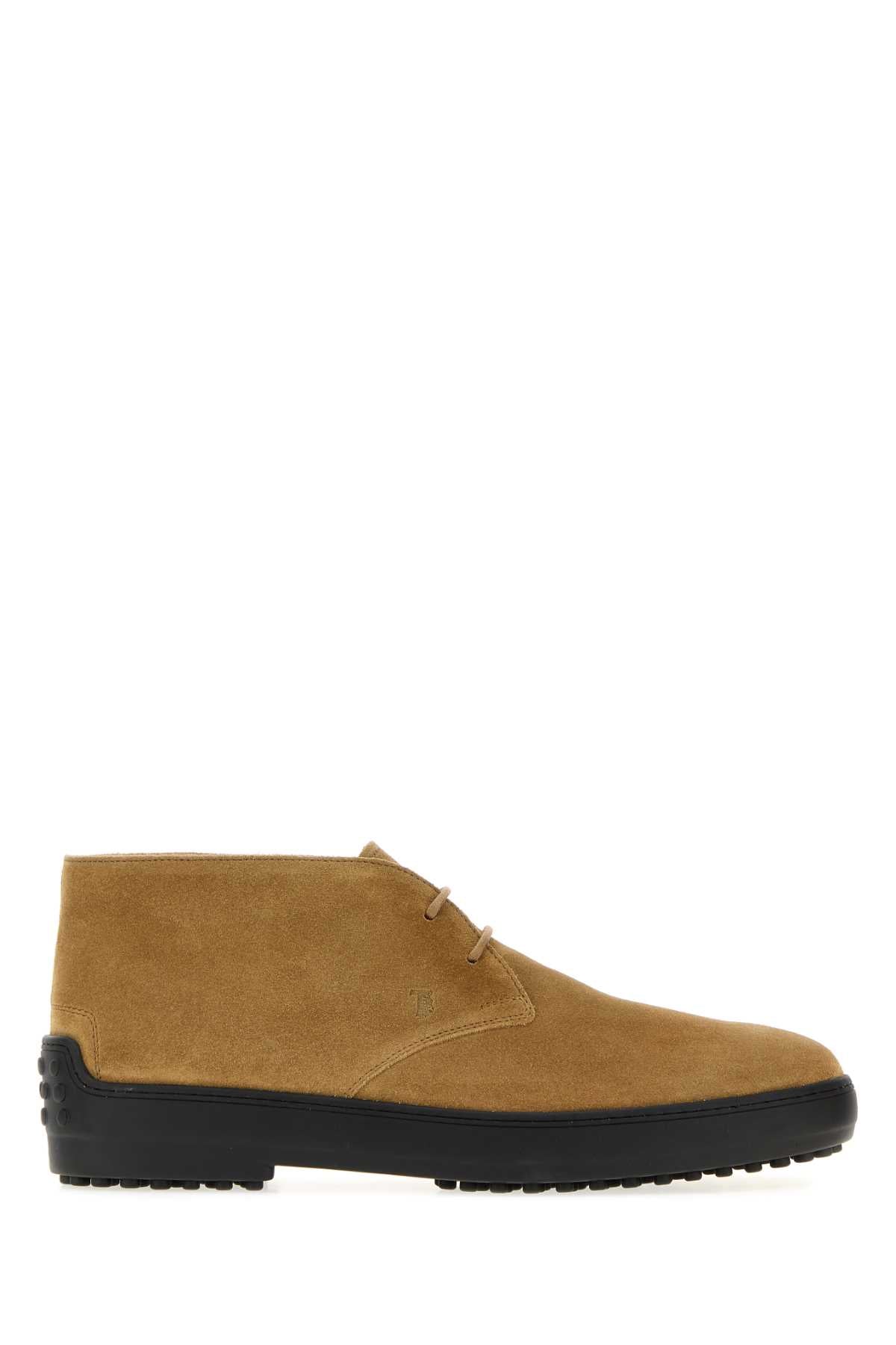 Tod's Men Camel Suede Ankle Boots TOD'S