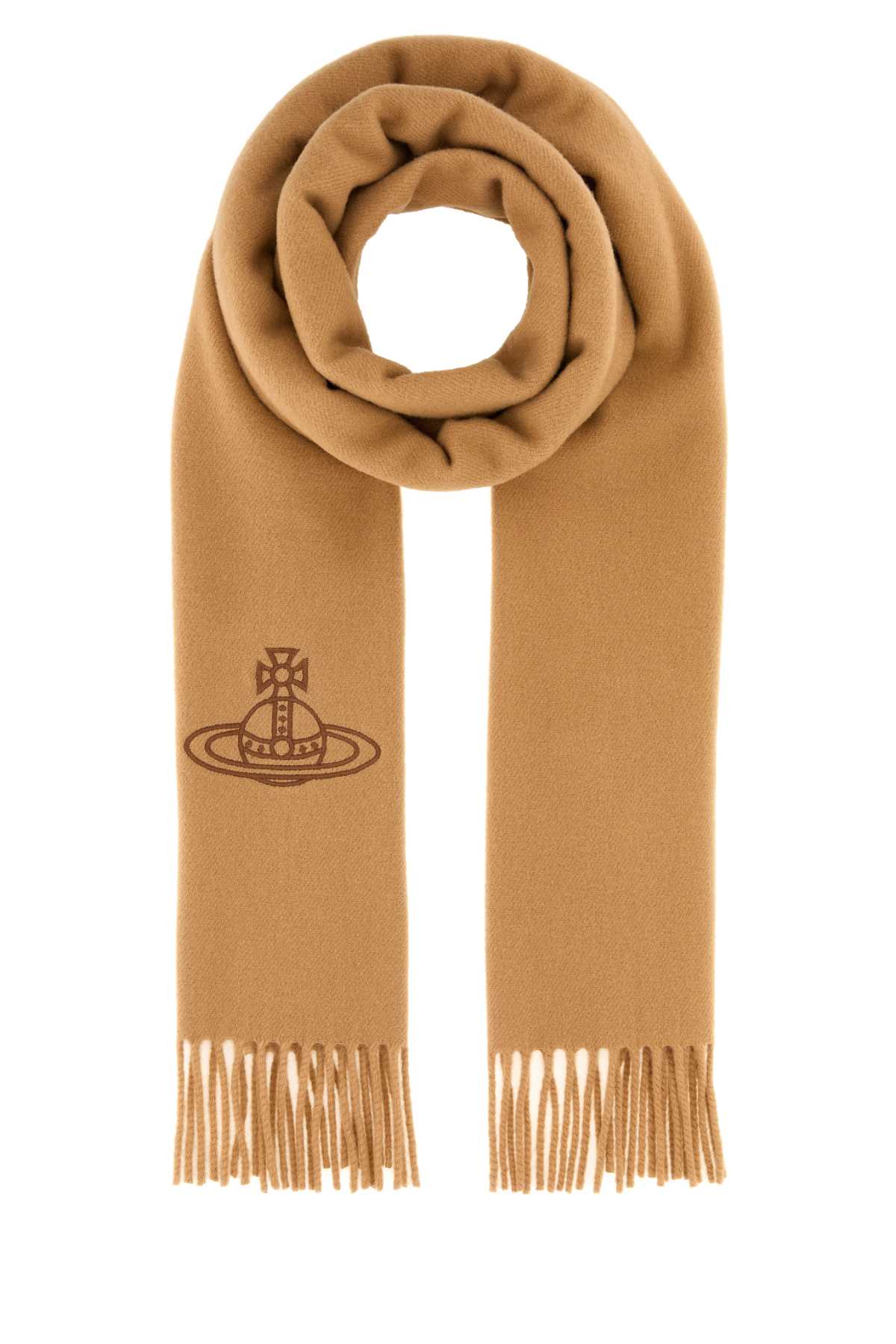 Vivienne Westwood Women Camel Wool Scarf VIVIENNE WESTWOOD