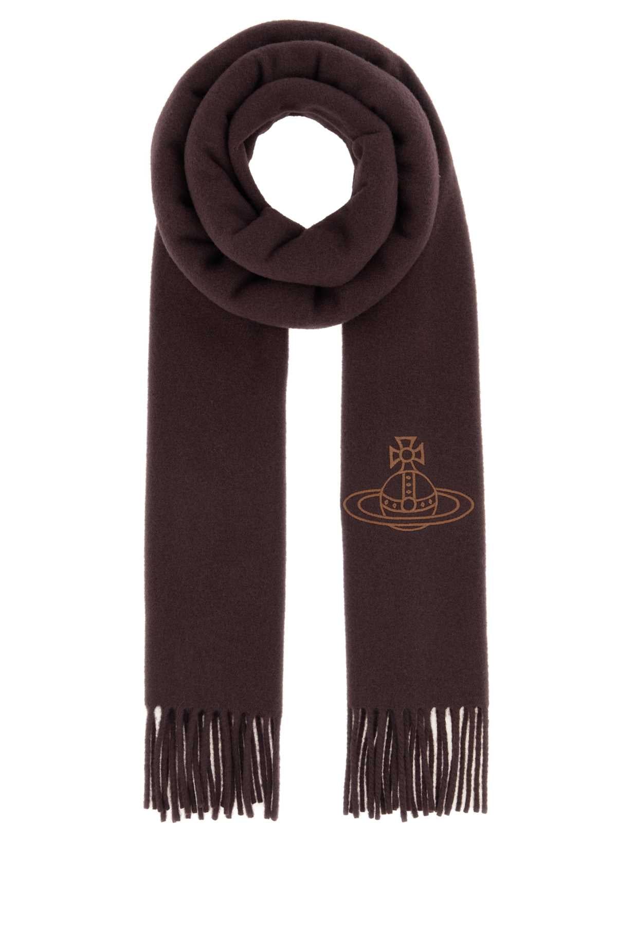Vivienne Westwood Women Aubergine Wool Scarf VIVIENNE WESTWOOD