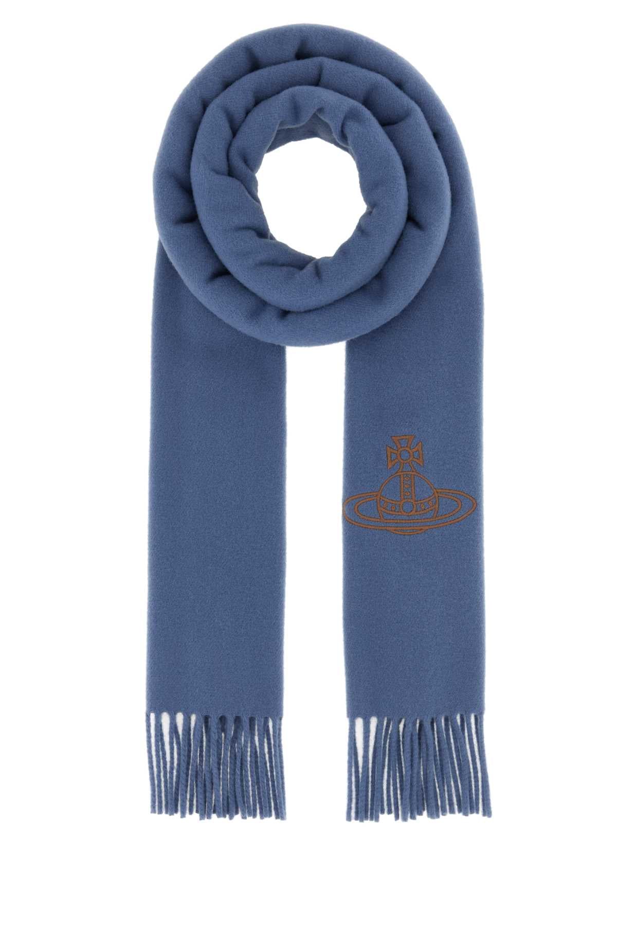 Vivienne Westwood Women Cerulean Blue Wool Scarf VIVIENNE WESTWOOD