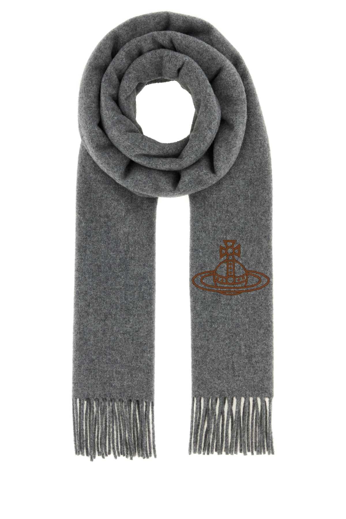 Vivienne Westwood Women Grey Wool Scarf VIVIENNE WESTWOOD