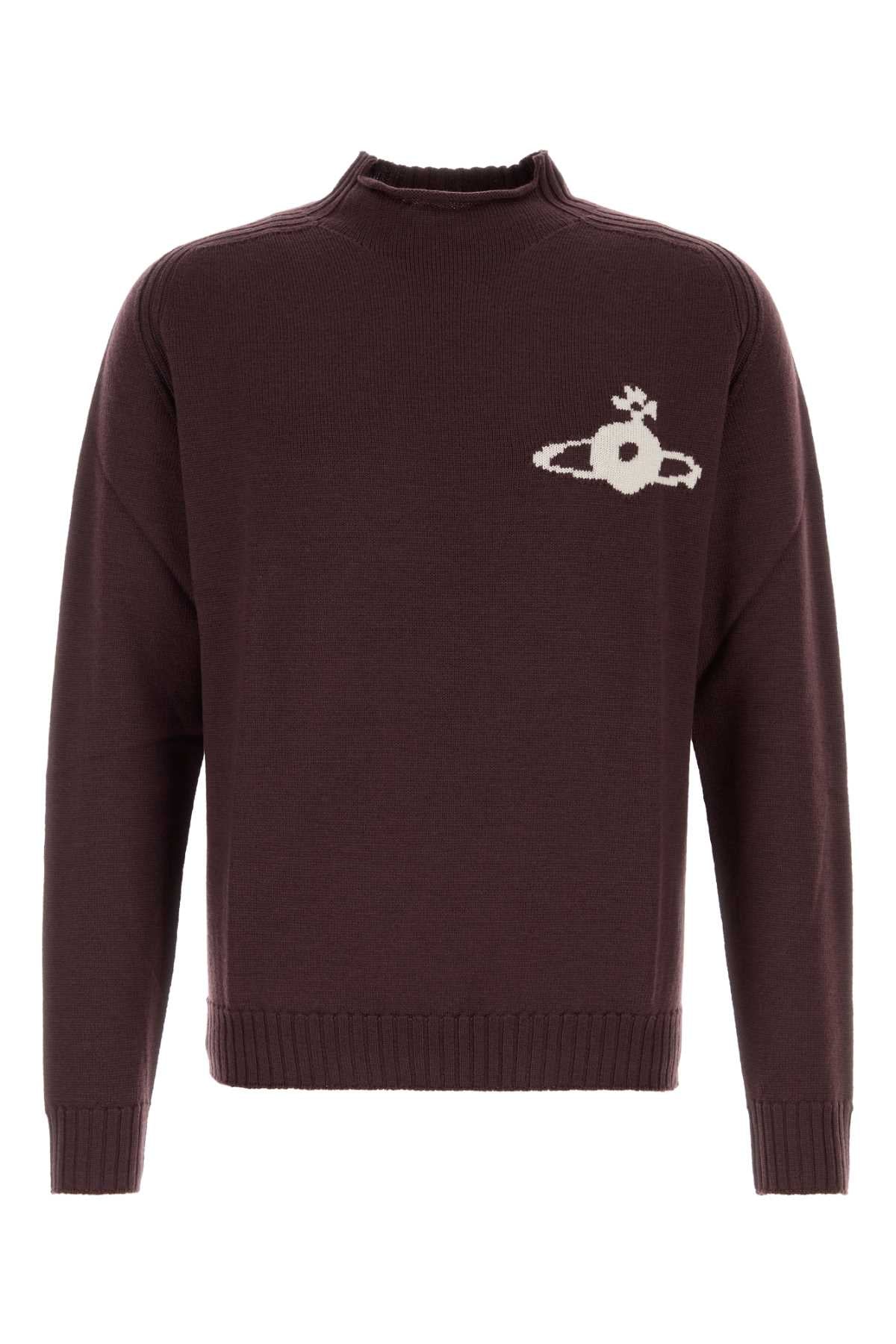 Vivienne Westwood Men Aubergine Wool Fisherman Sweater VIVIENNE WESTWOOD