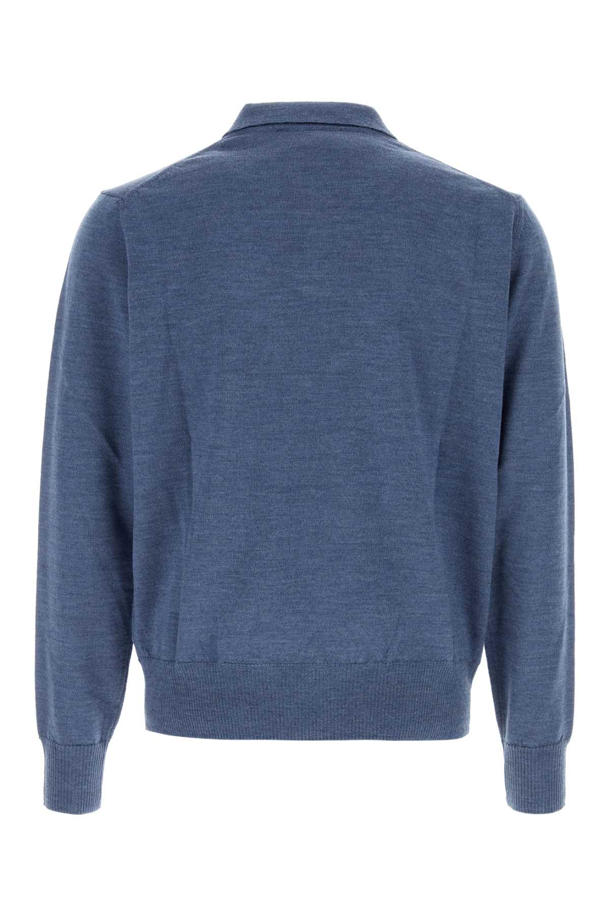 Vivienne Westwood Men Air Force Blue Wool Mark Polo Shirt VIVIENNE WESTWOOD