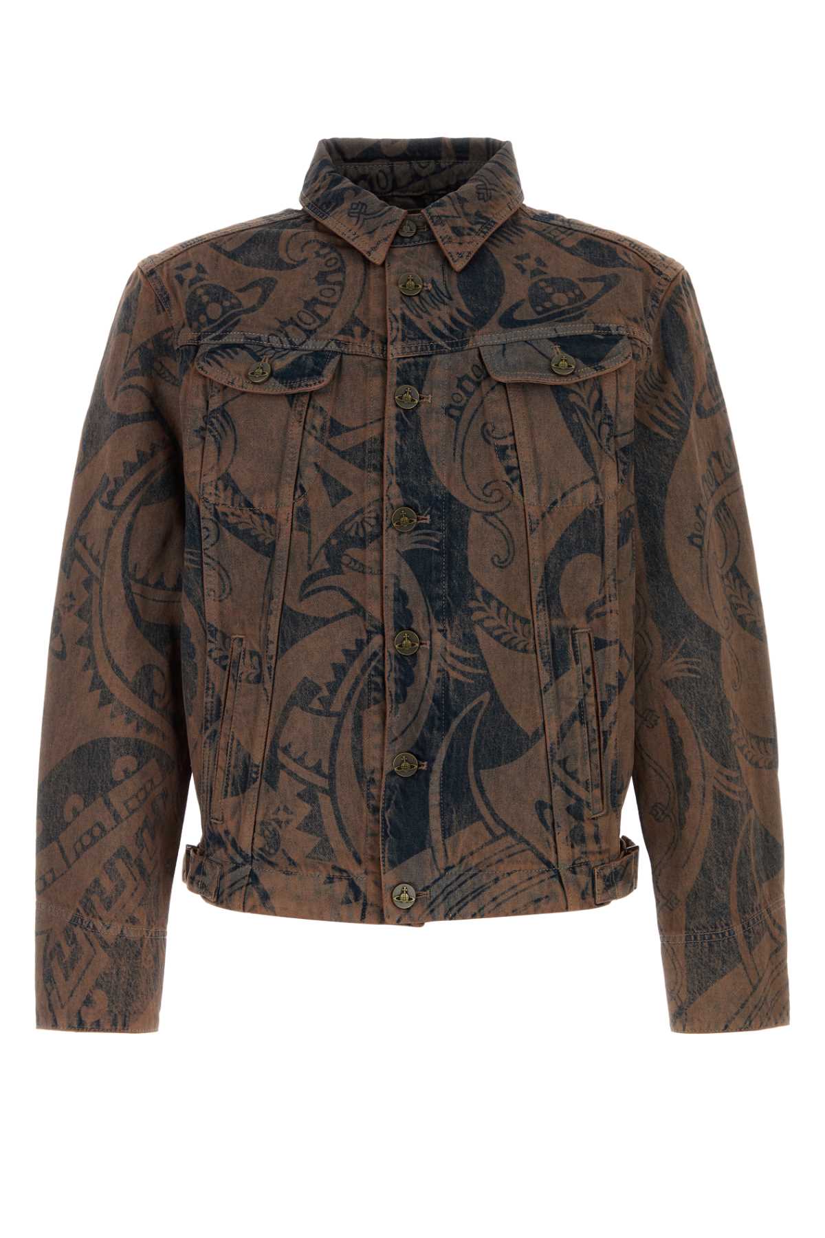 Vivienne Westwood Men Printed Denim Stormrider Jacket VIVIENNE WESTWOOD