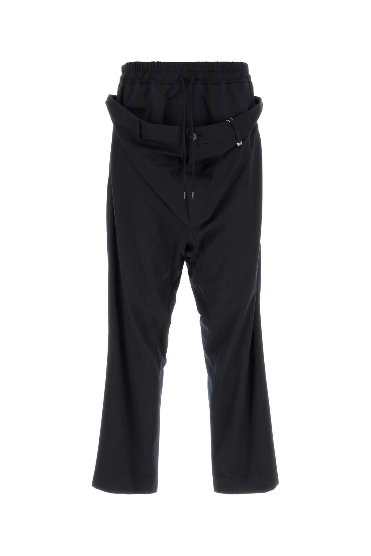 Vivienne Westwood Men Navy Blue Twill Builder Wide-Leg Pant VIVIENNE WESTWOOD