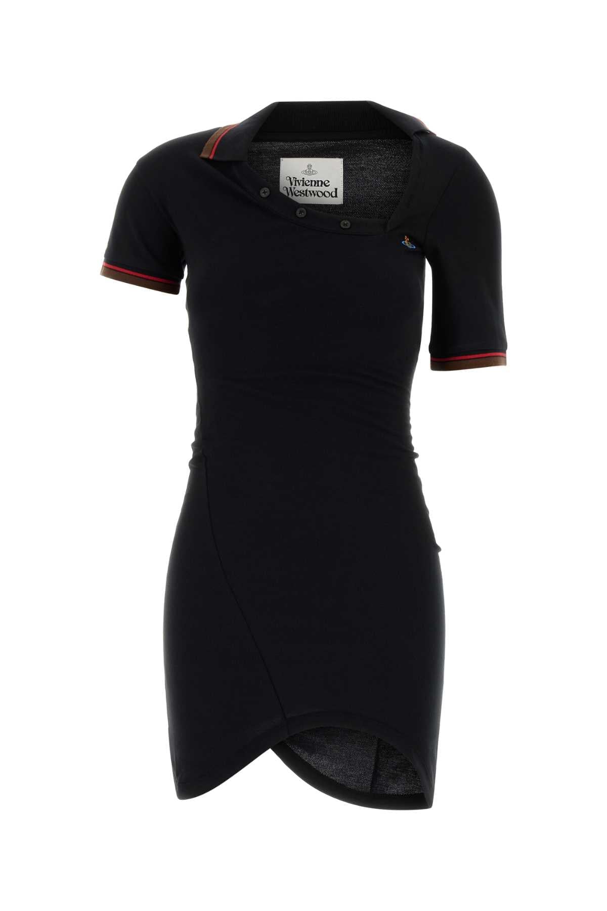 Vivienne Westwood Women Black Piquet Polo Shirt VIVIENNE WESTWOOD