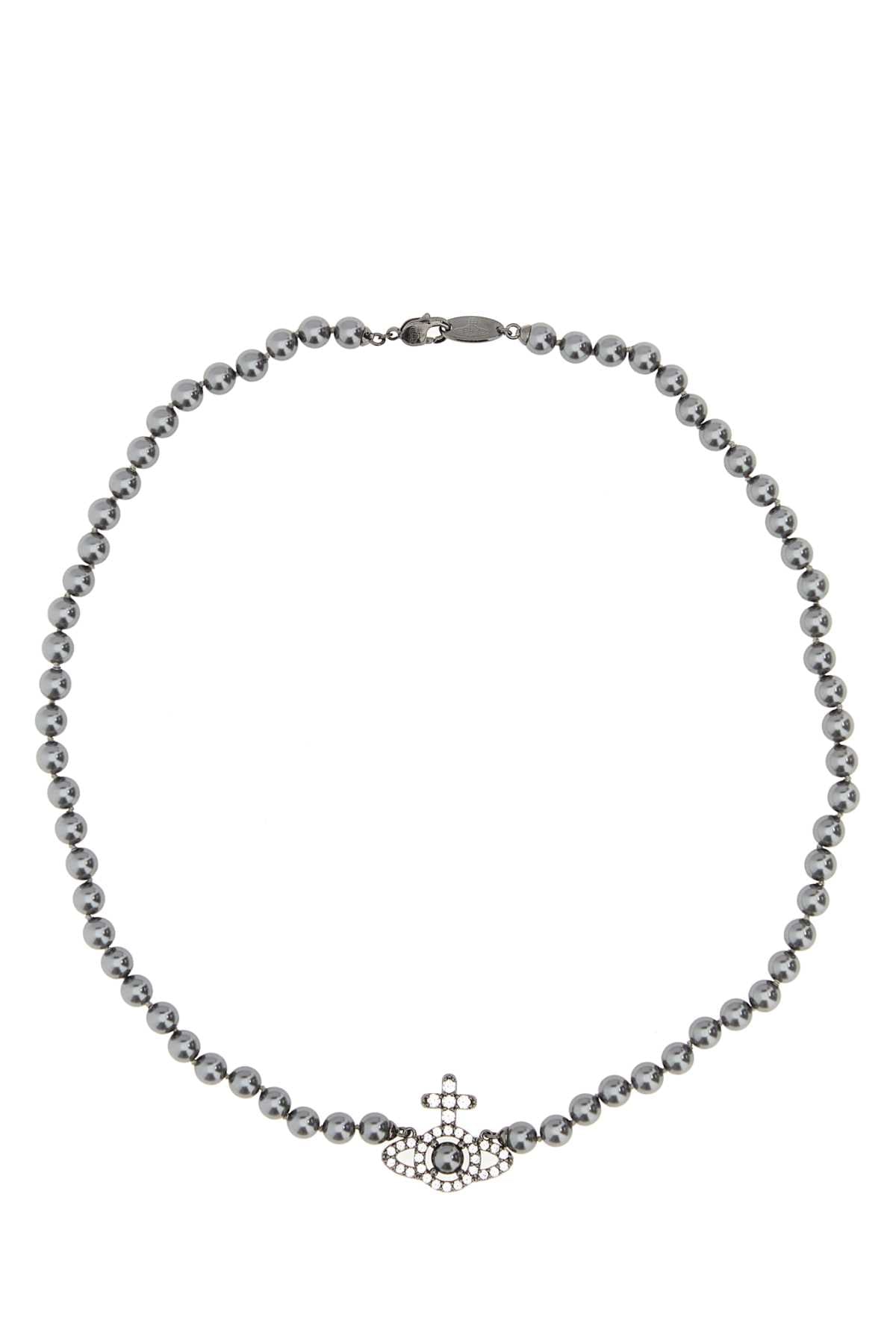 Vivienne Westwood Women Dark Grey Pearls Olympia Necklace