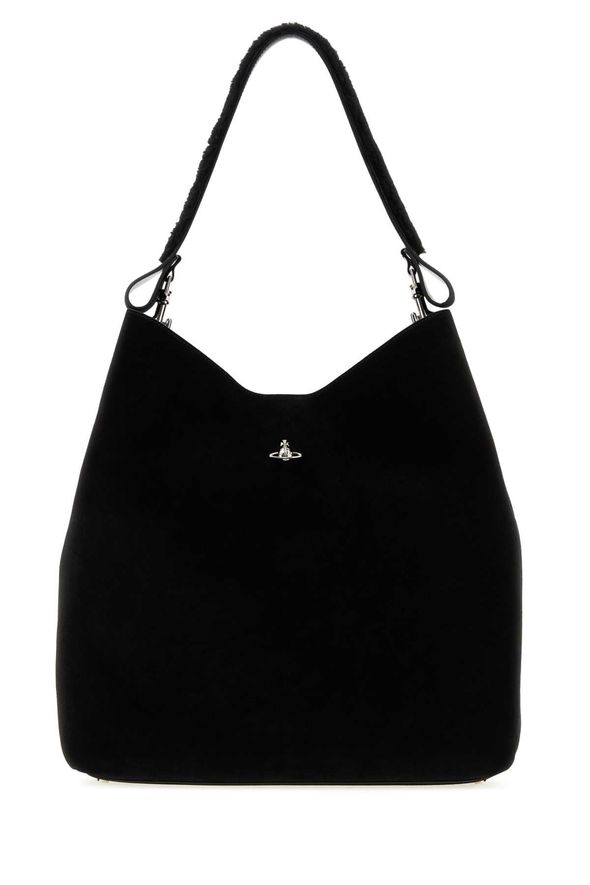 Vivienne Westwood Women Black Suede Lottie Shopping Bag VIVIENNE WESTWOOD