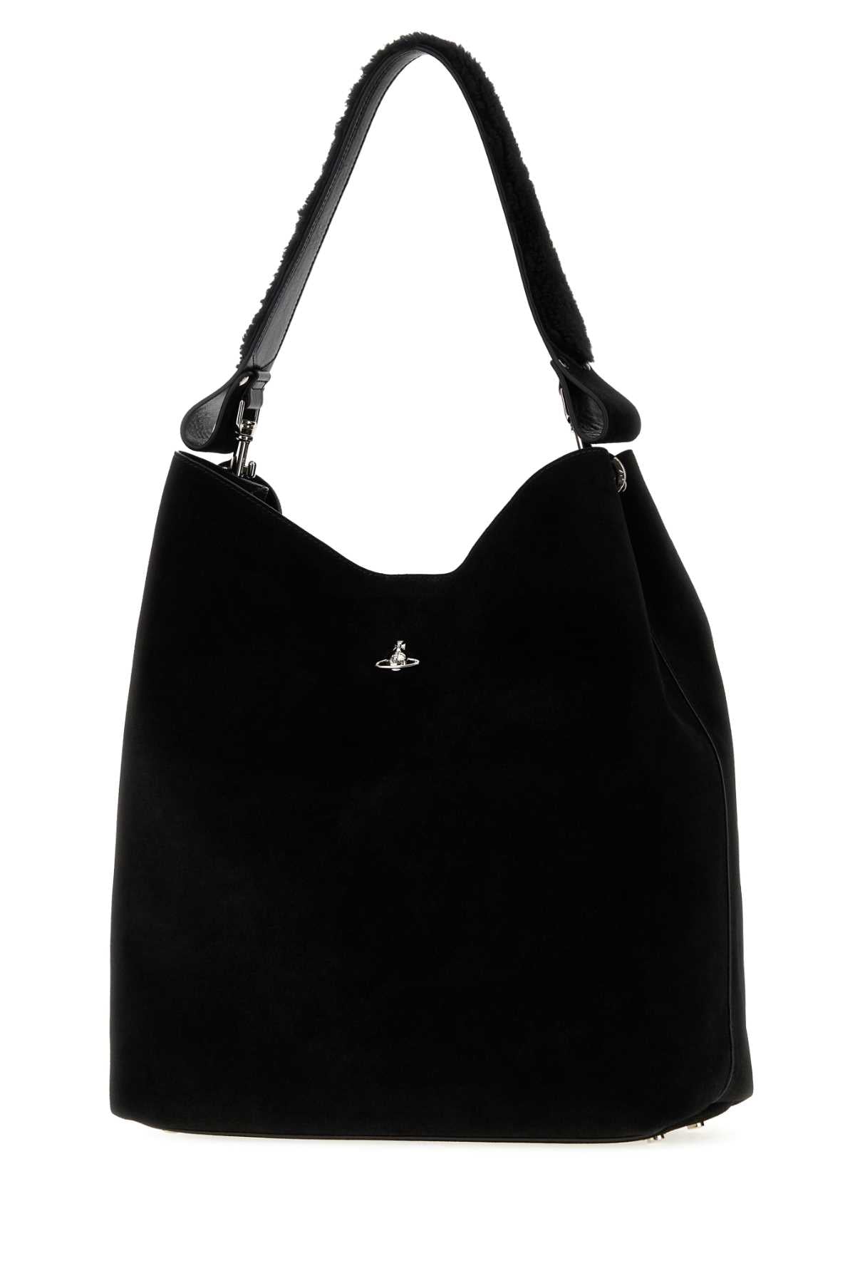Vivienne Westwood Women Black Suede Lottie Shopping Bag VIVIENNE WESTWOOD