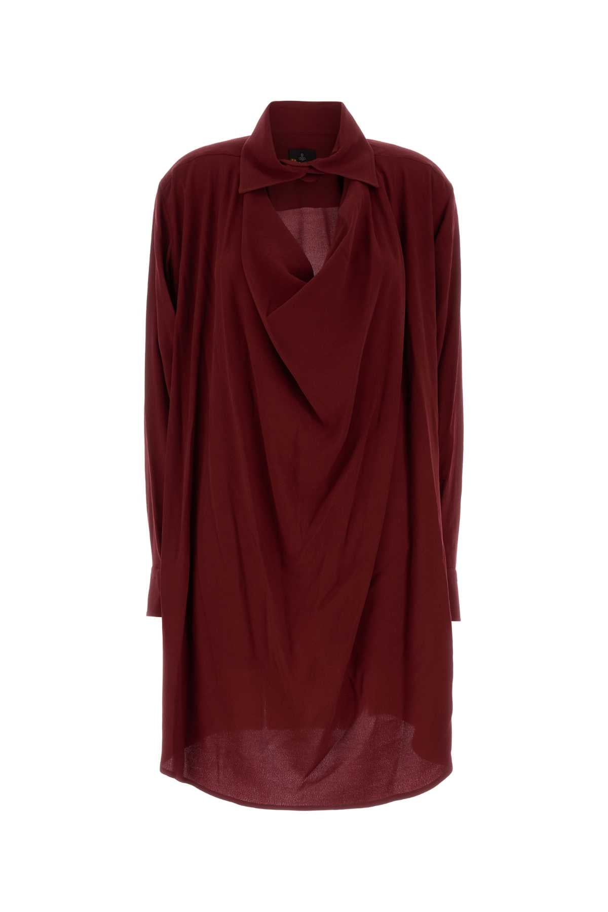 Vivienne Westwood Women Burgundy Crepe Square Dress VIVIENNE WESTWOOD