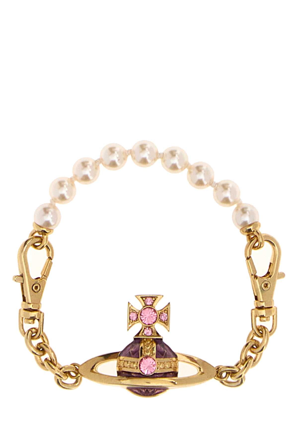 Vivienne Westwood Women Two-Tone Metal And Pearls Aida Bracelet VIVIENNE WESTWOOD