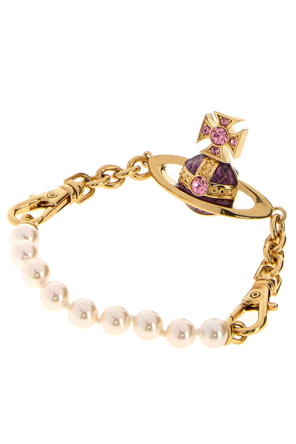 Vivienne Westwood Women Two-Tone Metal And Pearls Aida Bracelet VIVIENNE WESTWOOD
