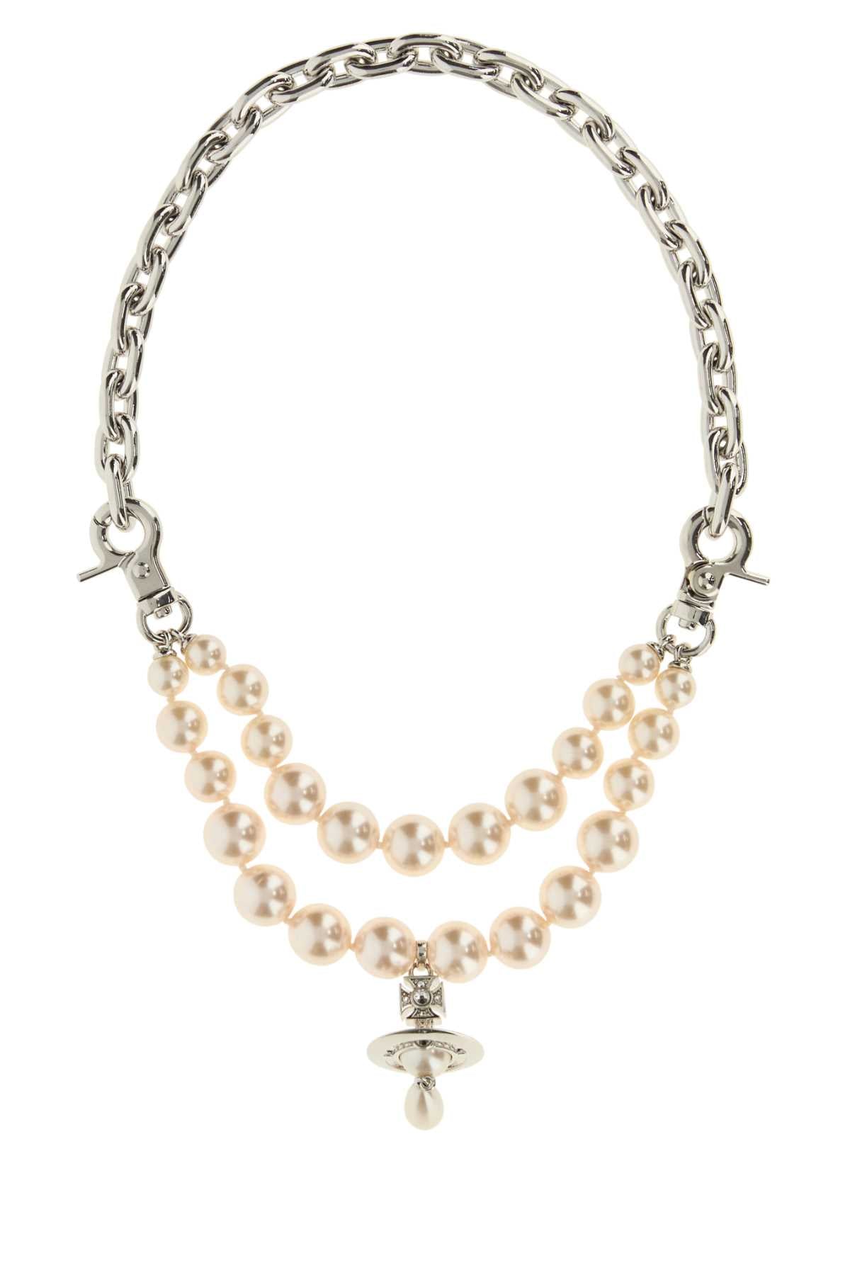 Vivienne Westwood Women Two-Tone Pearls And Metal Aida Necklace VIVIENNE WESTWOOD