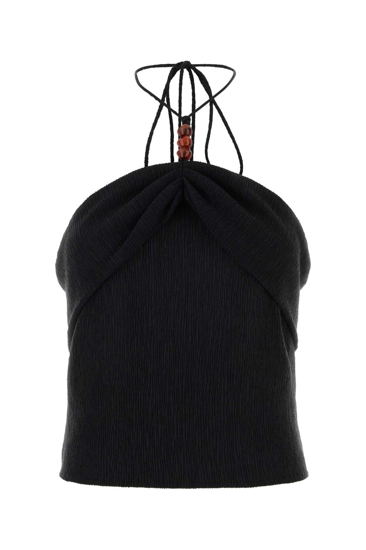 Magda Butrym Women Black Stretch Jersey Top MAGDA BUTRYM