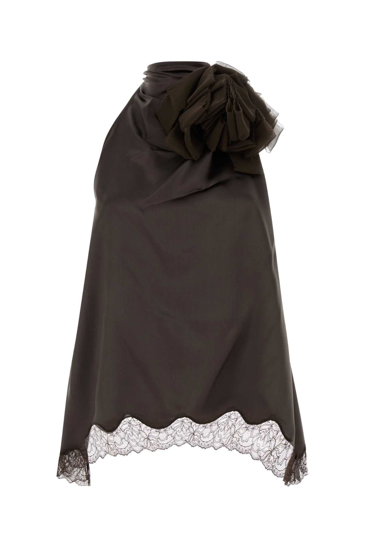Magda Butrym Women Chocolate Satin Top MAGDA BUTRYM