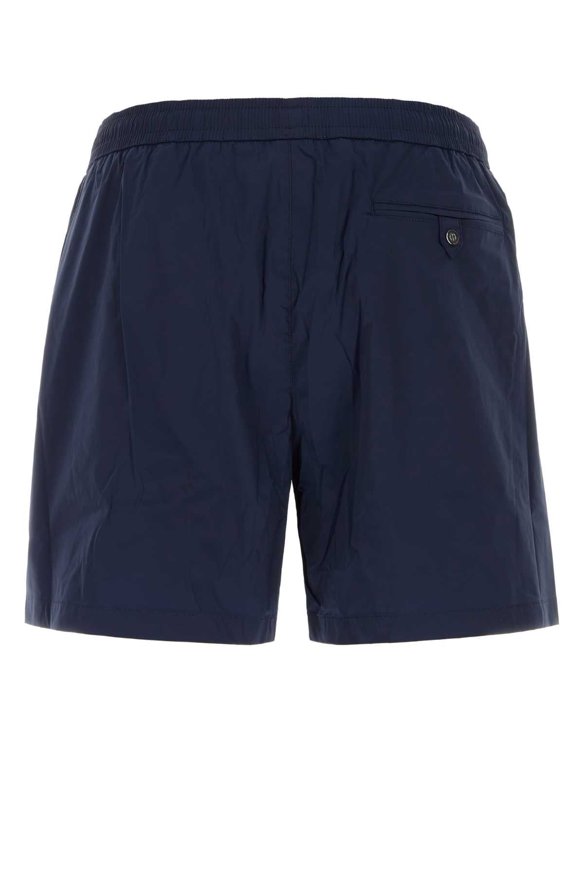 Giorgio Armani Men Navy Blue Stretch Nylon Swimming Shorts GIORGIO ARMANI