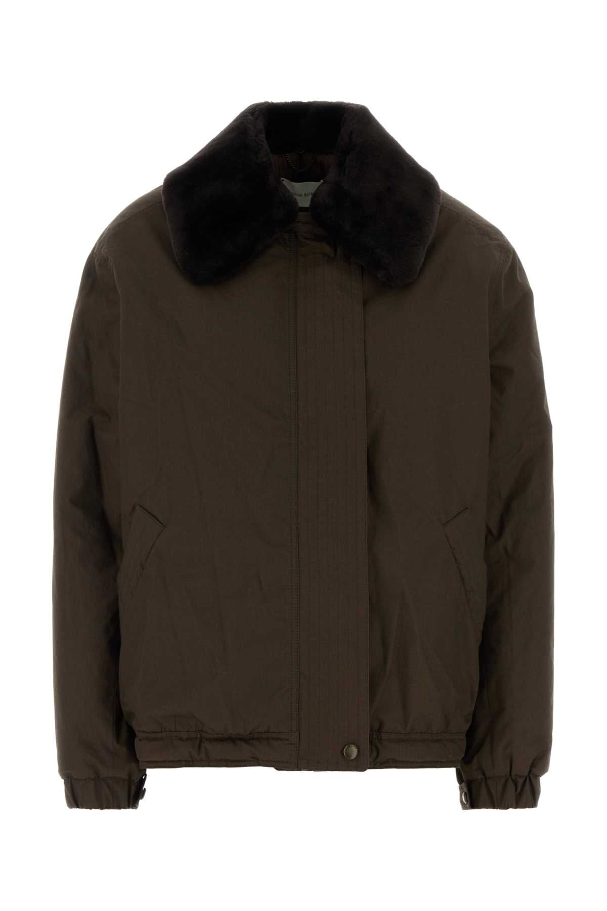 Magda Butrym Women Brown Cotton Padded Jacket MAGDA BUTRYM