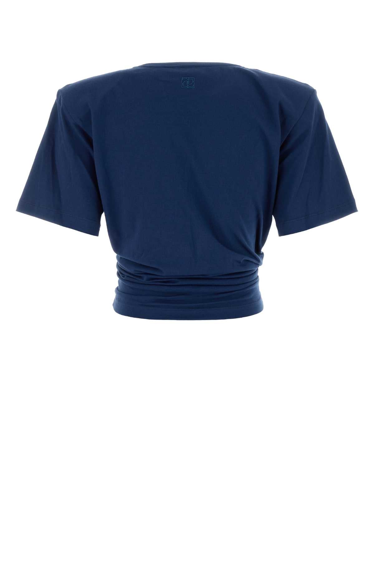 Magda Butrym Women Navy Blue Cotton T-Shirt MAGDA BUTRYM