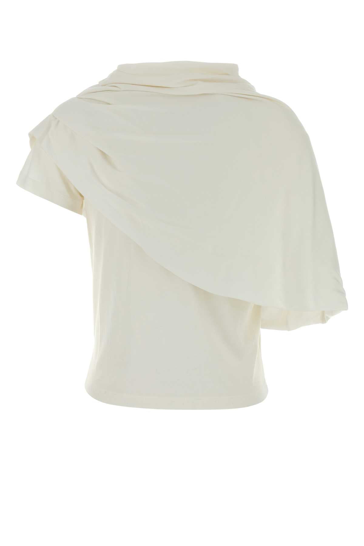 Magda Butrym Women White Cotton Blend T-Shirt MAGDA BUTRYM