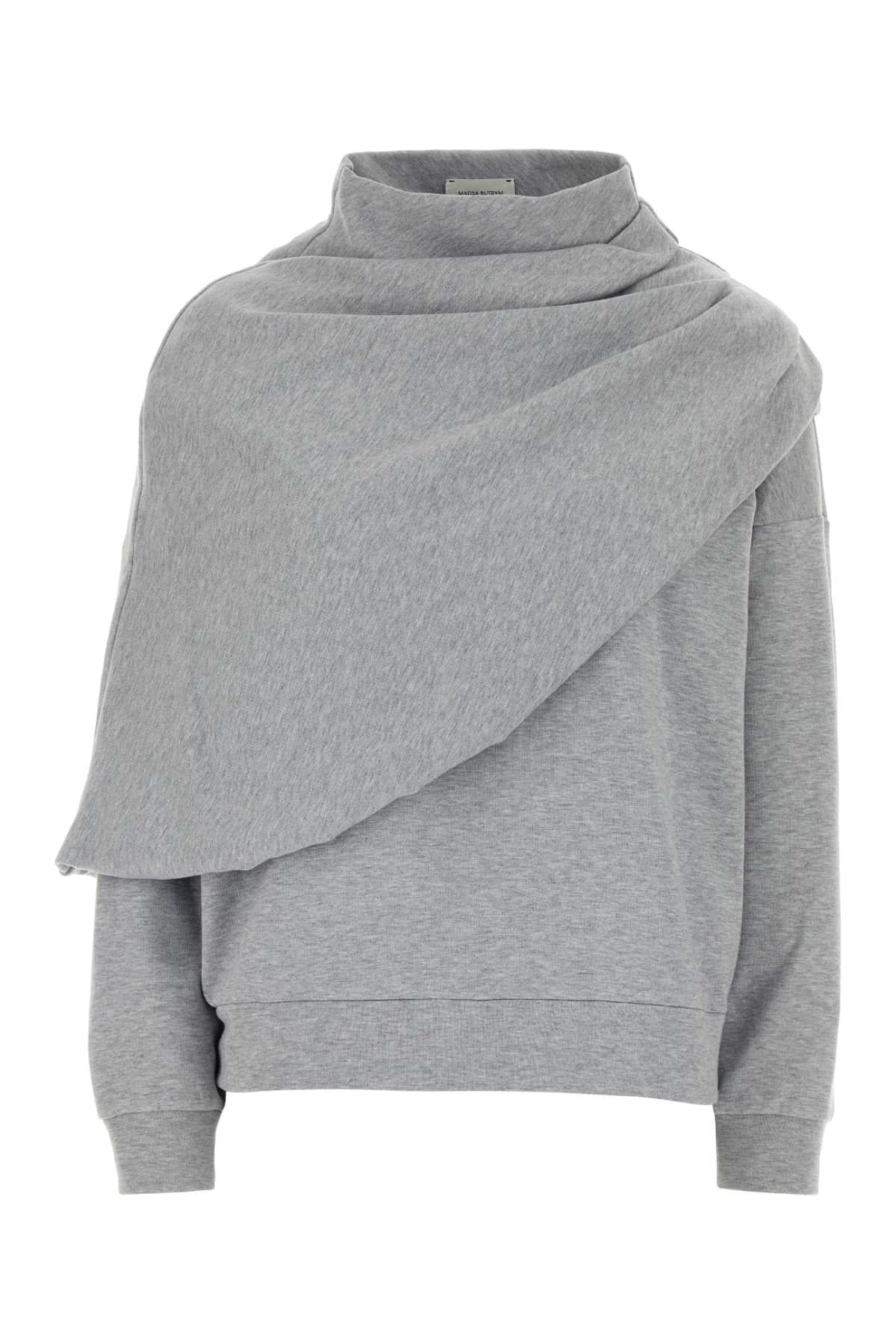 Magda Butrym Women Grey Cotton Blend Sweatshirt MAGDA BUTRYM