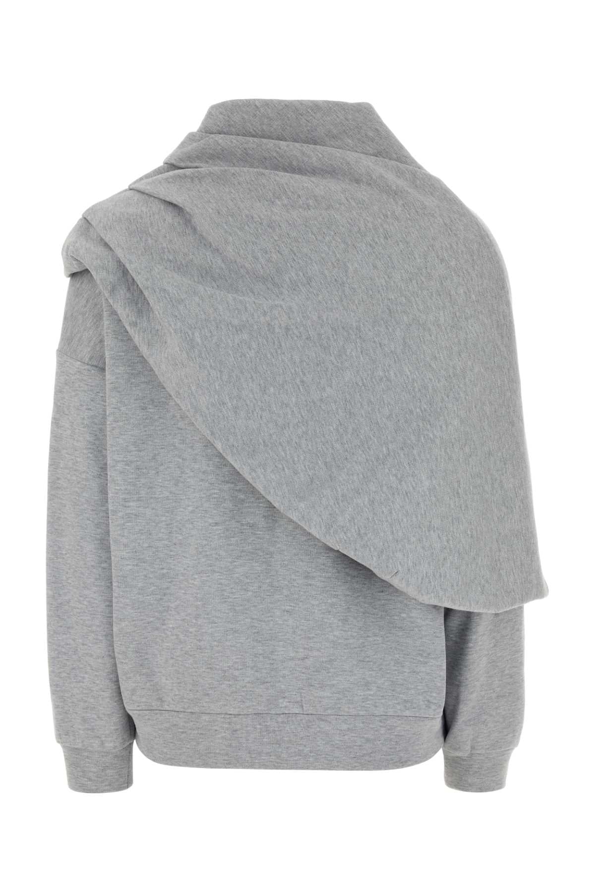 Magda Butrym Women Grey Cotton Blend Sweatshirt MAGDA BUTRYM