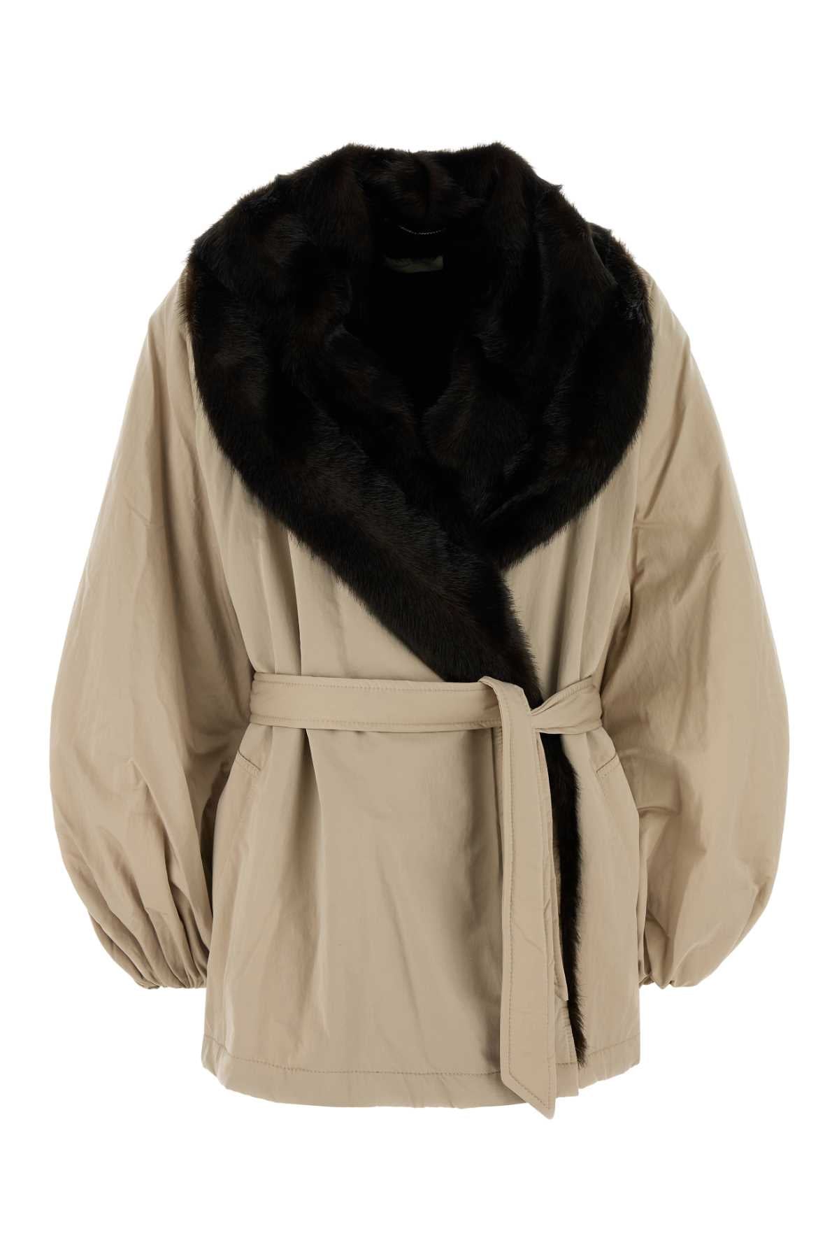 Magda Butrym Women Beige Nylon Jacket MAGDA BUTRYM