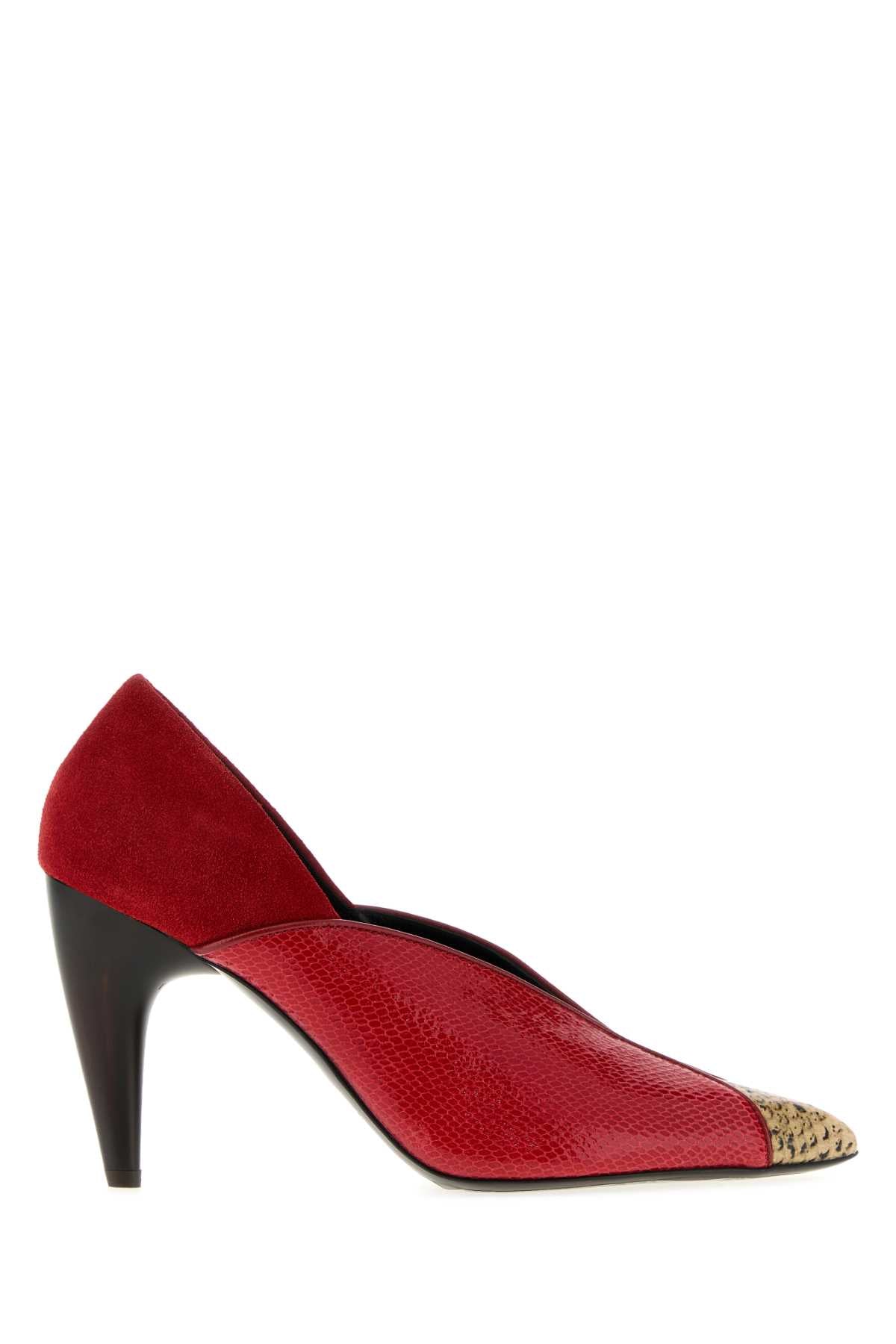 Isabel Marant Women Red Leather And Suede Luza Pumps ISABEL MARANT
