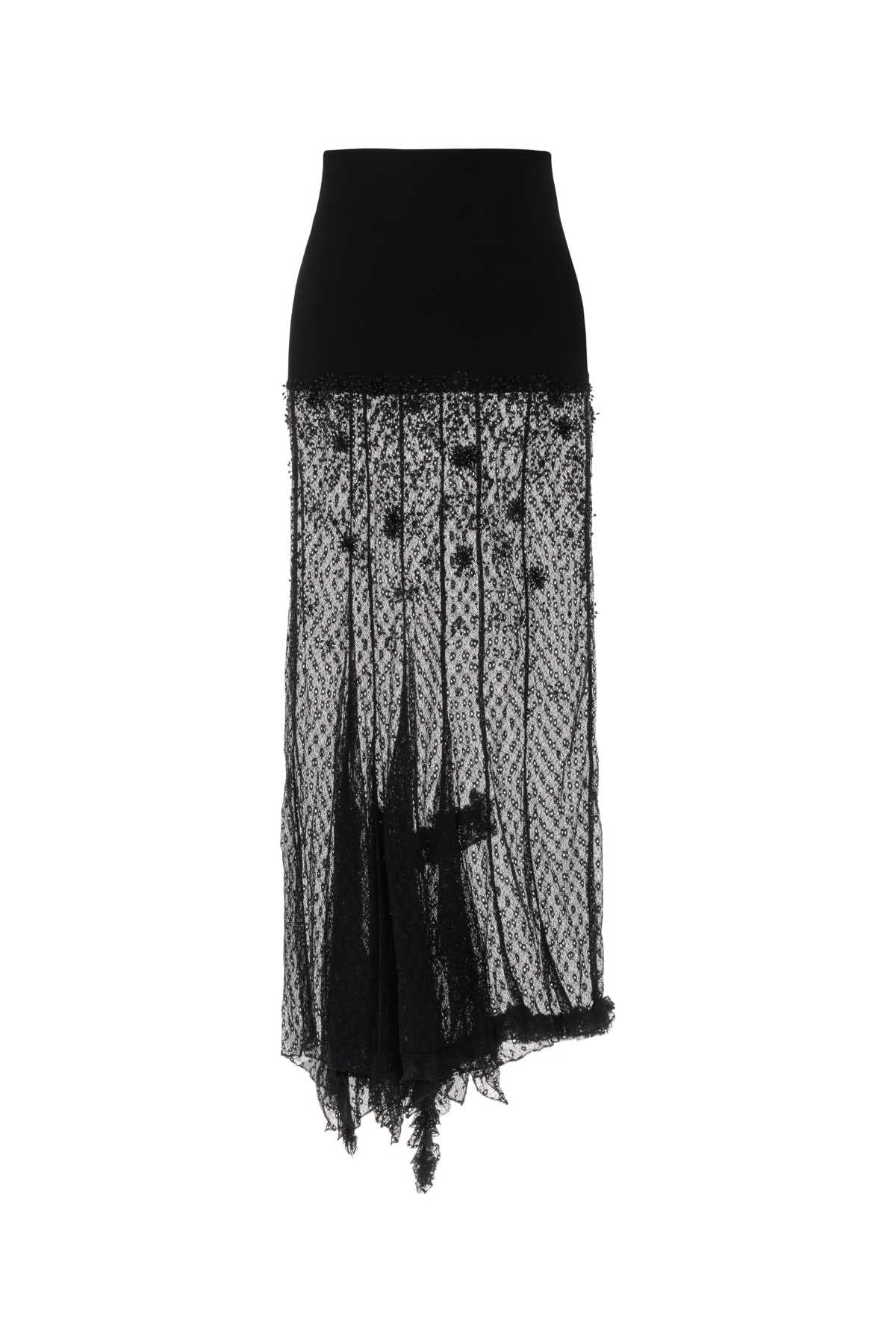 Isabel Marant Women Black Stretch Lace Ioana Skirt ISABEL MARANT