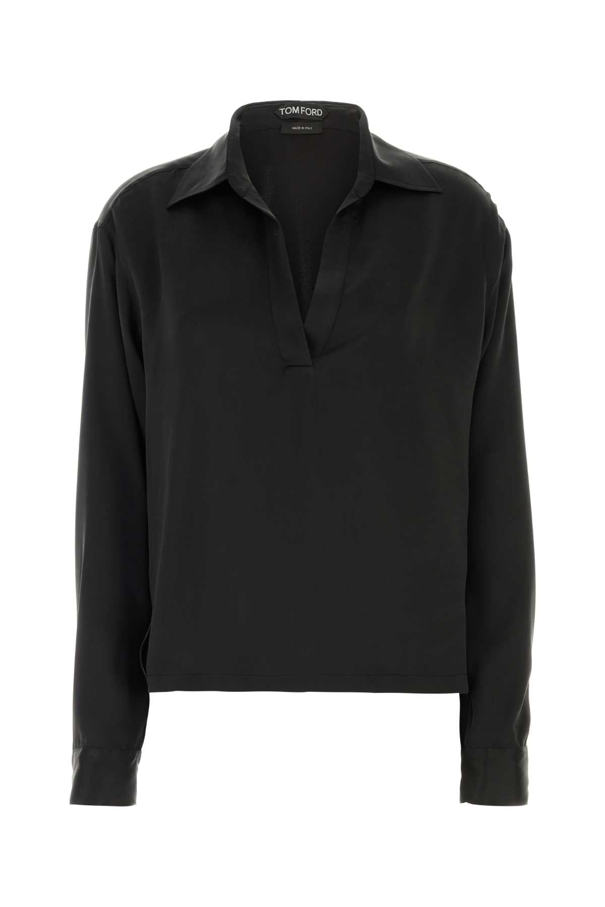 Tom Ford Women Black Satin Blouse TOM FORD