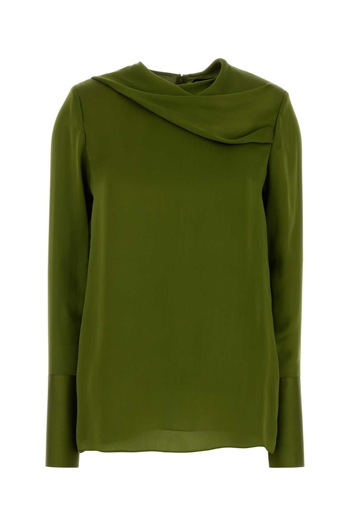 Tom Ford Women Green Satin Blouse TOM FORD