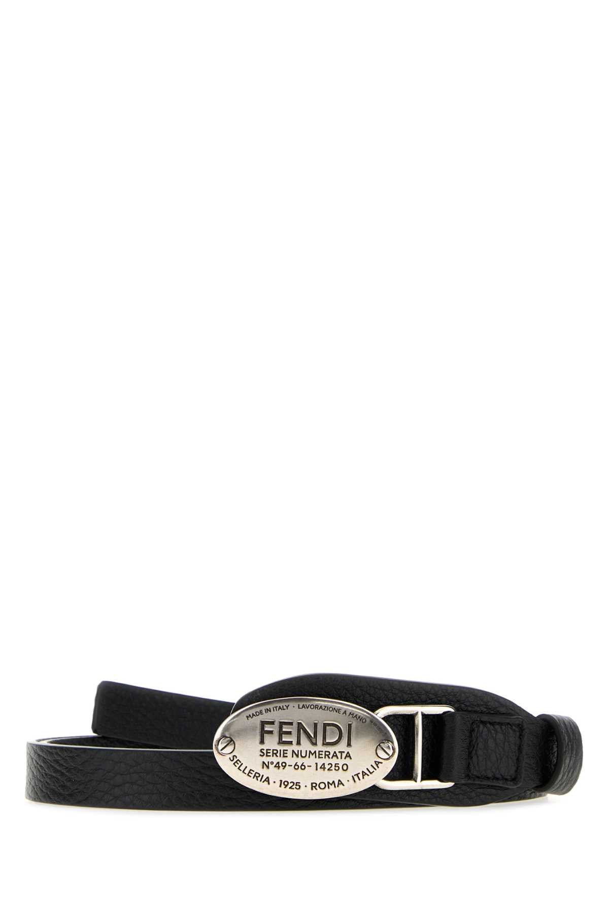Fendi Women Black Leather Belt FENDI