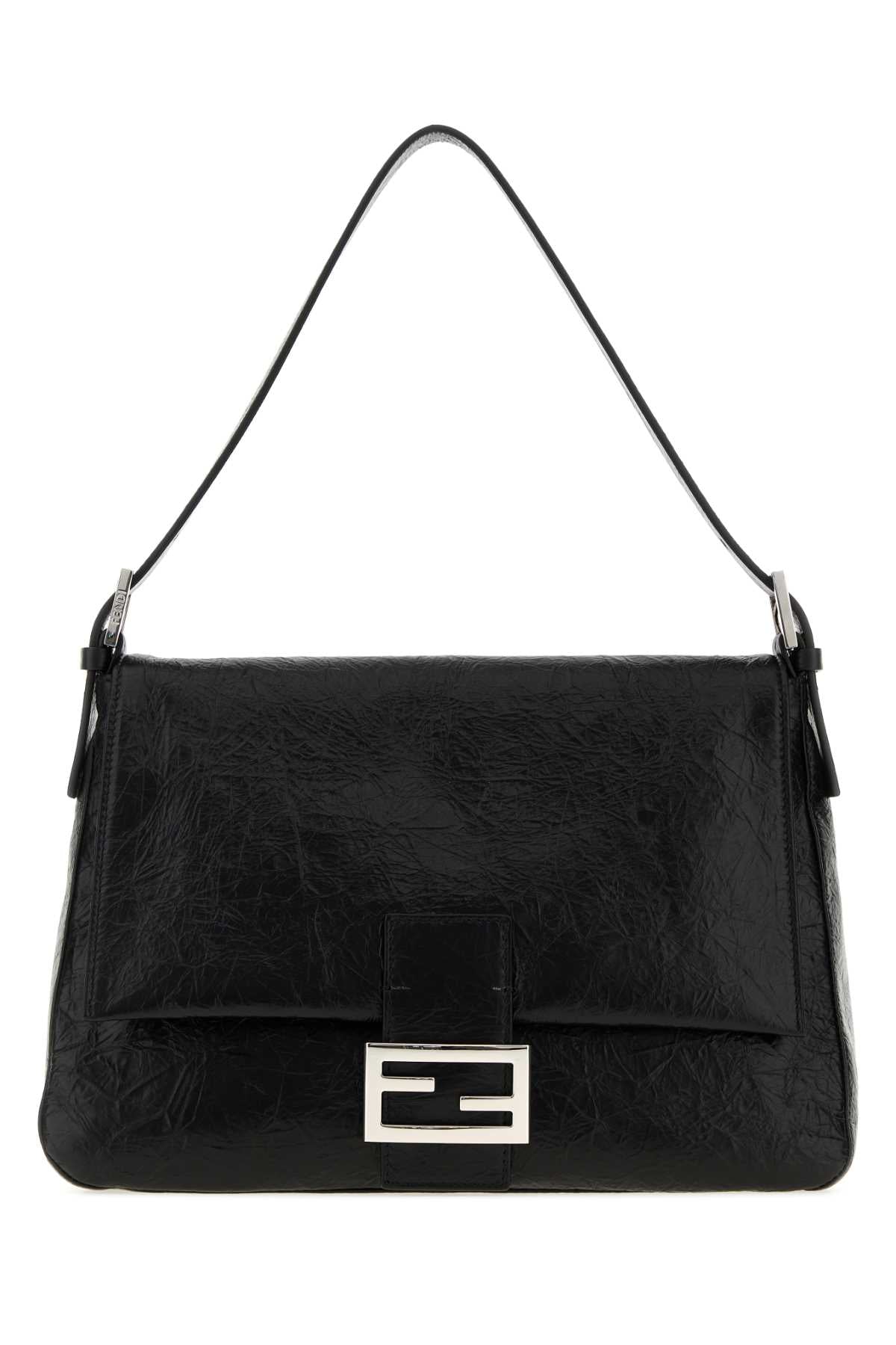 Fendi Women Black Leather Flap 26235 Shoulder Bag FENDI