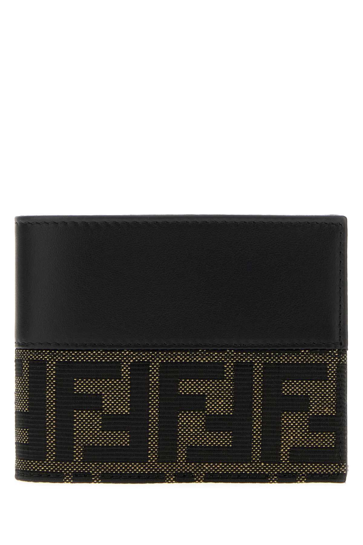 Fendi Men Two-Tone Jacquard And Leather Ff Wallet FENDI