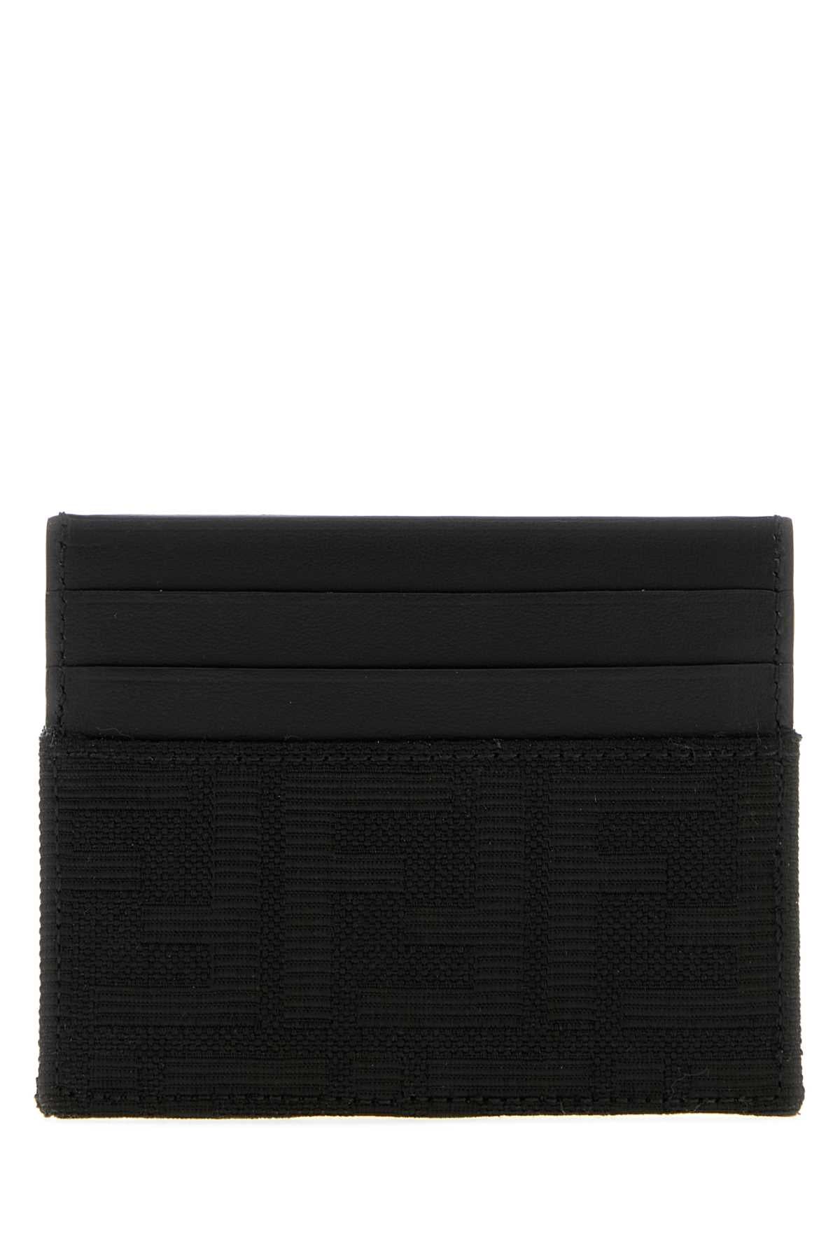 Fendi Men Black Jacquard Ff Card Holder FENDI