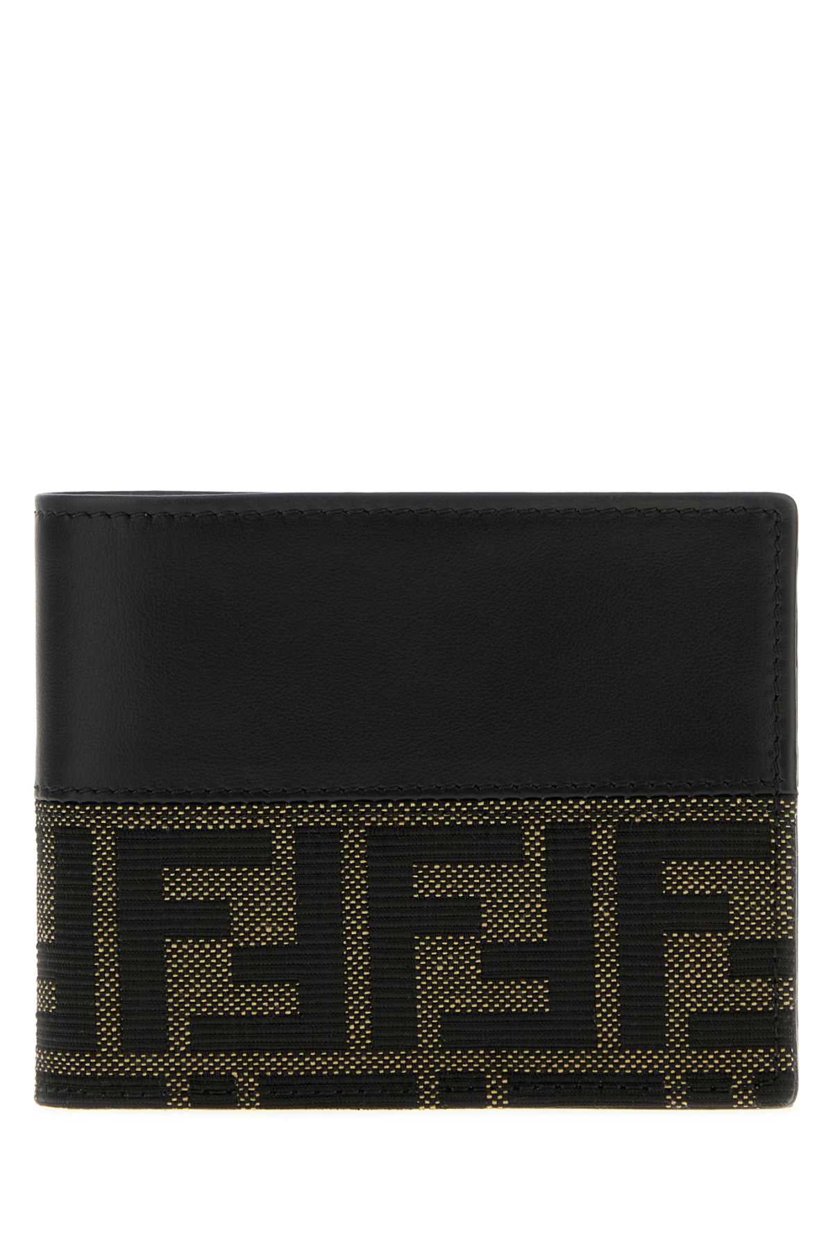 Fendi Men Two-Tone Jacquard And Leather Ff Wallet FENDI