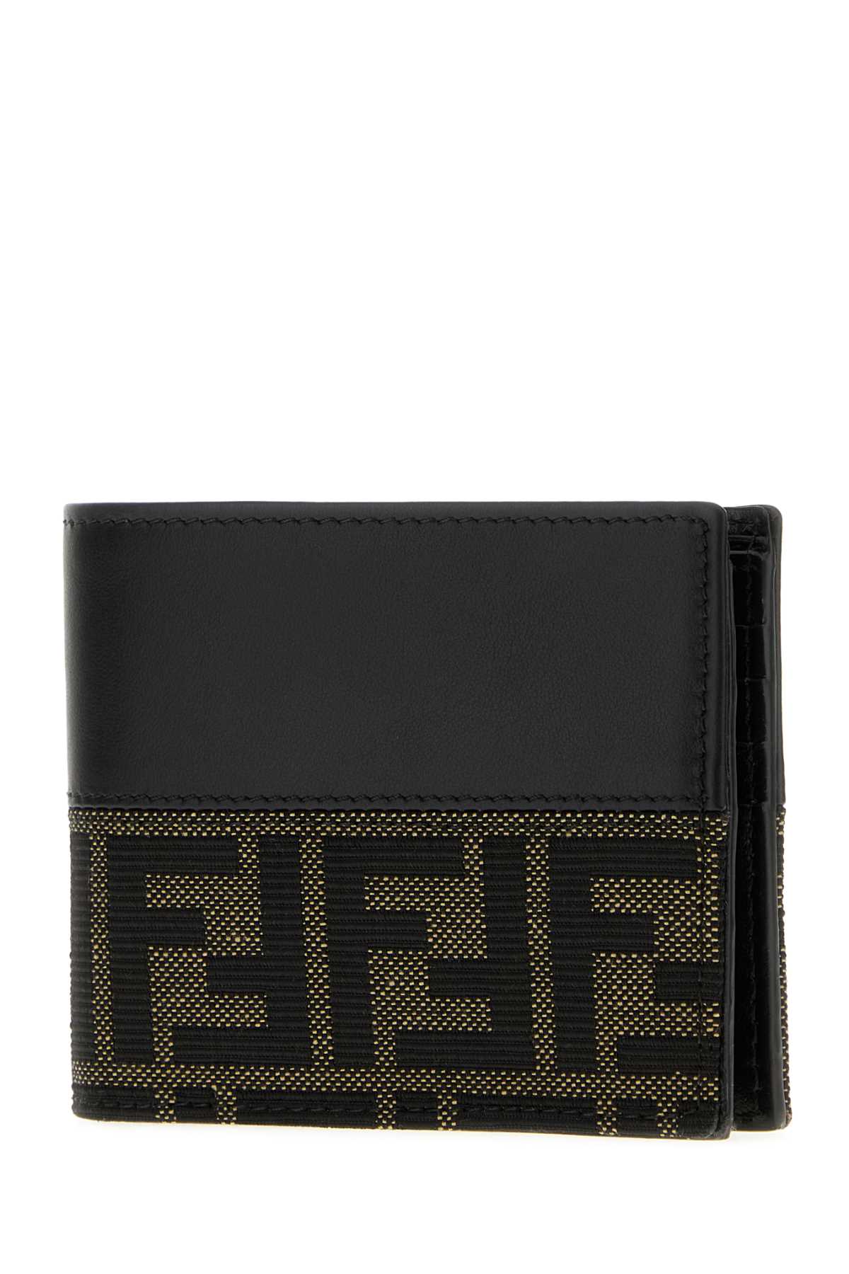 Fendi Men Two-Tone Jacquard And Leather Ff Wallet FENDI