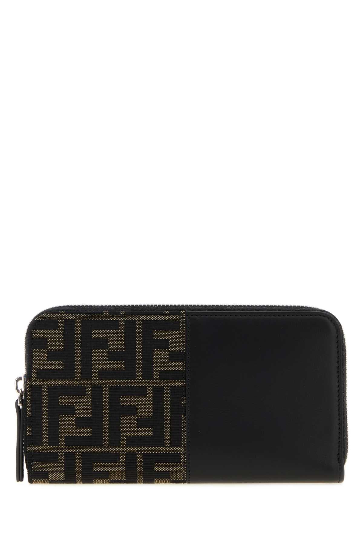 Fendi Men Two-Tone Jacquard And Leather Ff Wallet FENDI