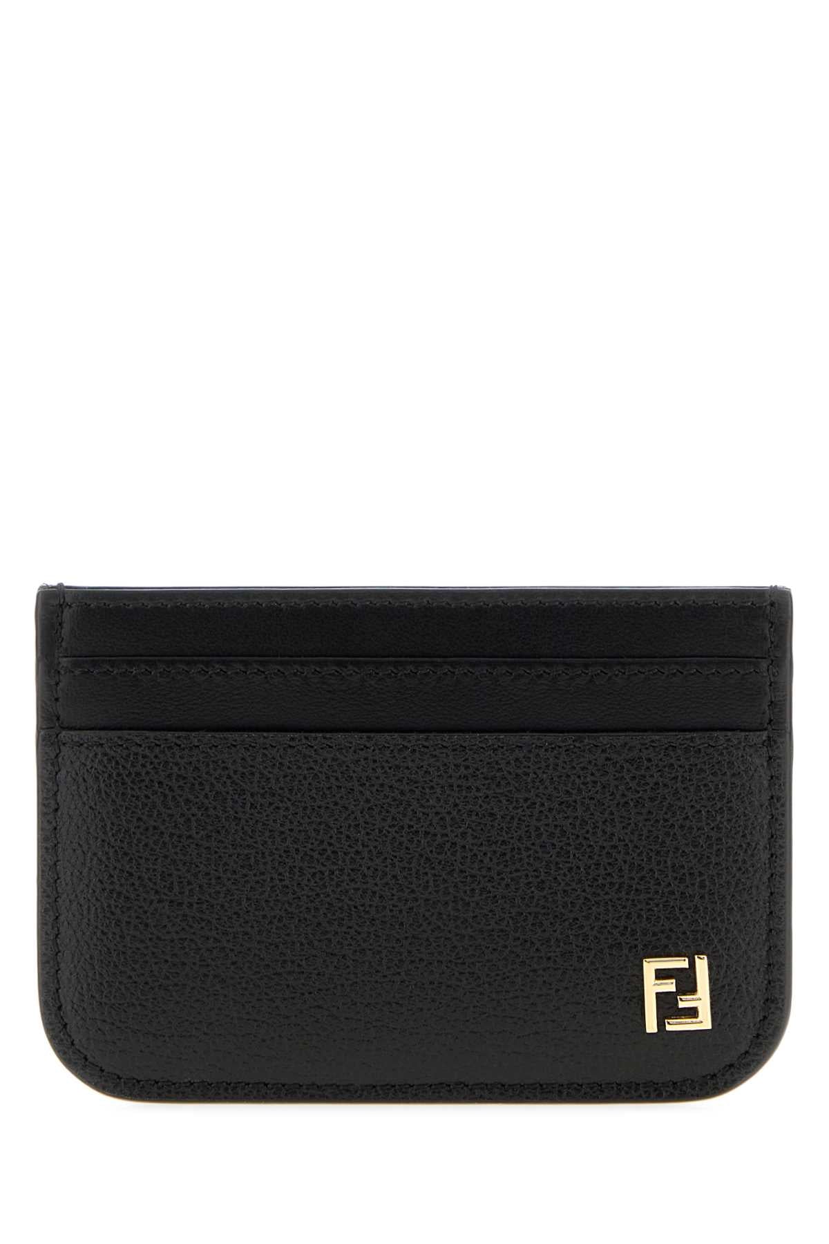 Fendi Women Black Leather Ff Card Holder FENDI