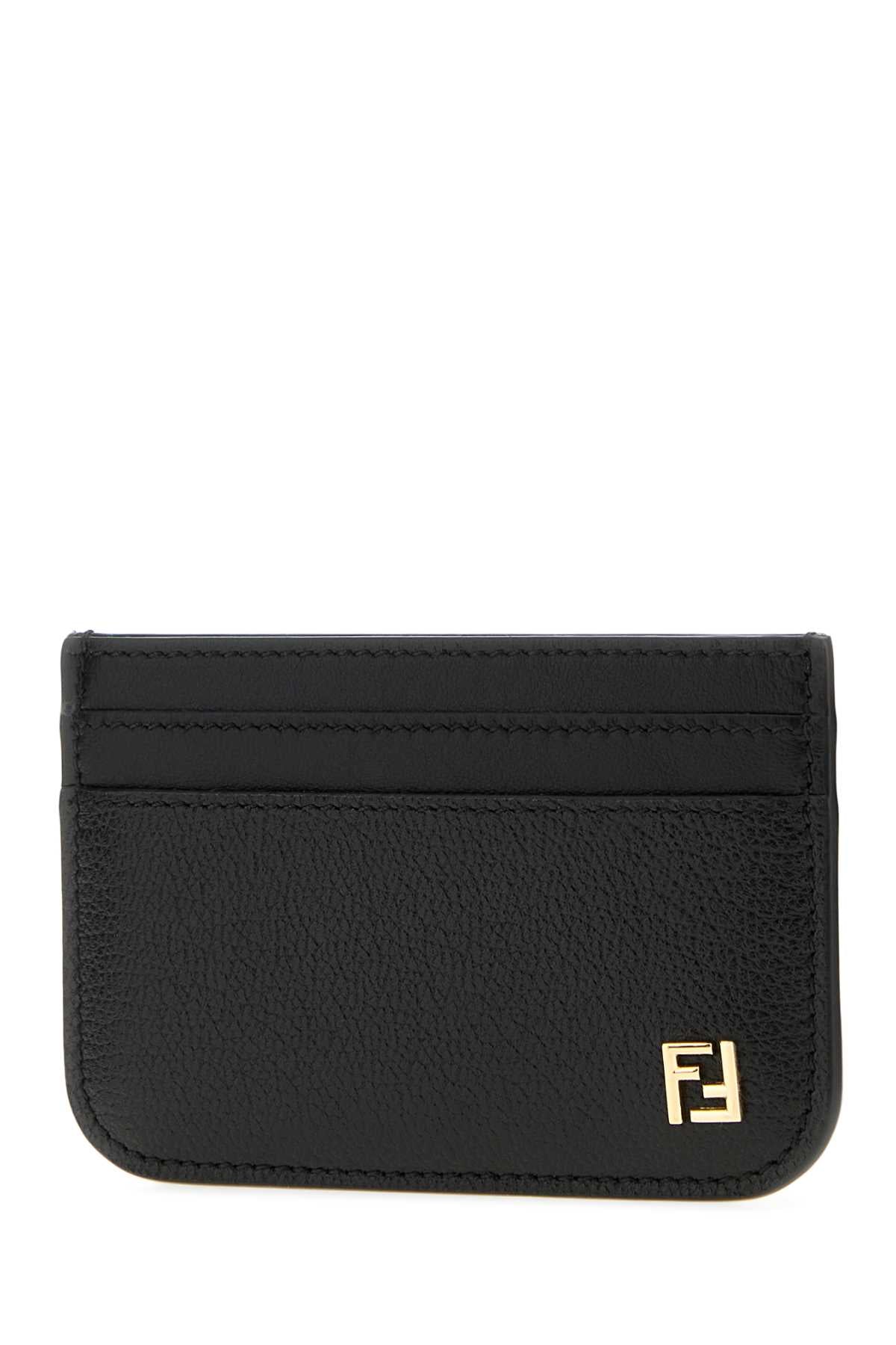 Fendi Women Black Leather Ff Card Holder FENDI