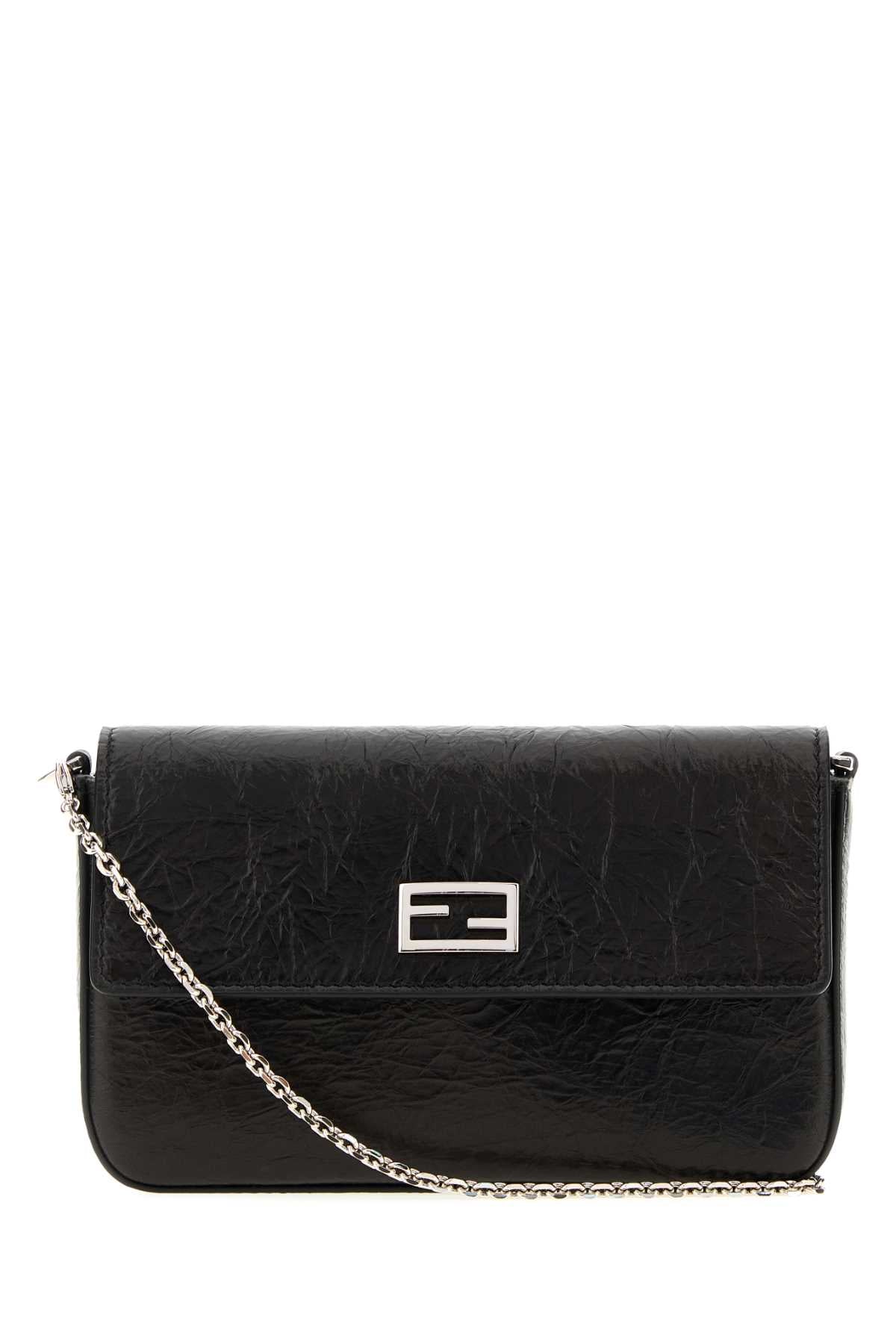 Fendi Women Black Leather Tube Wallet FENDI