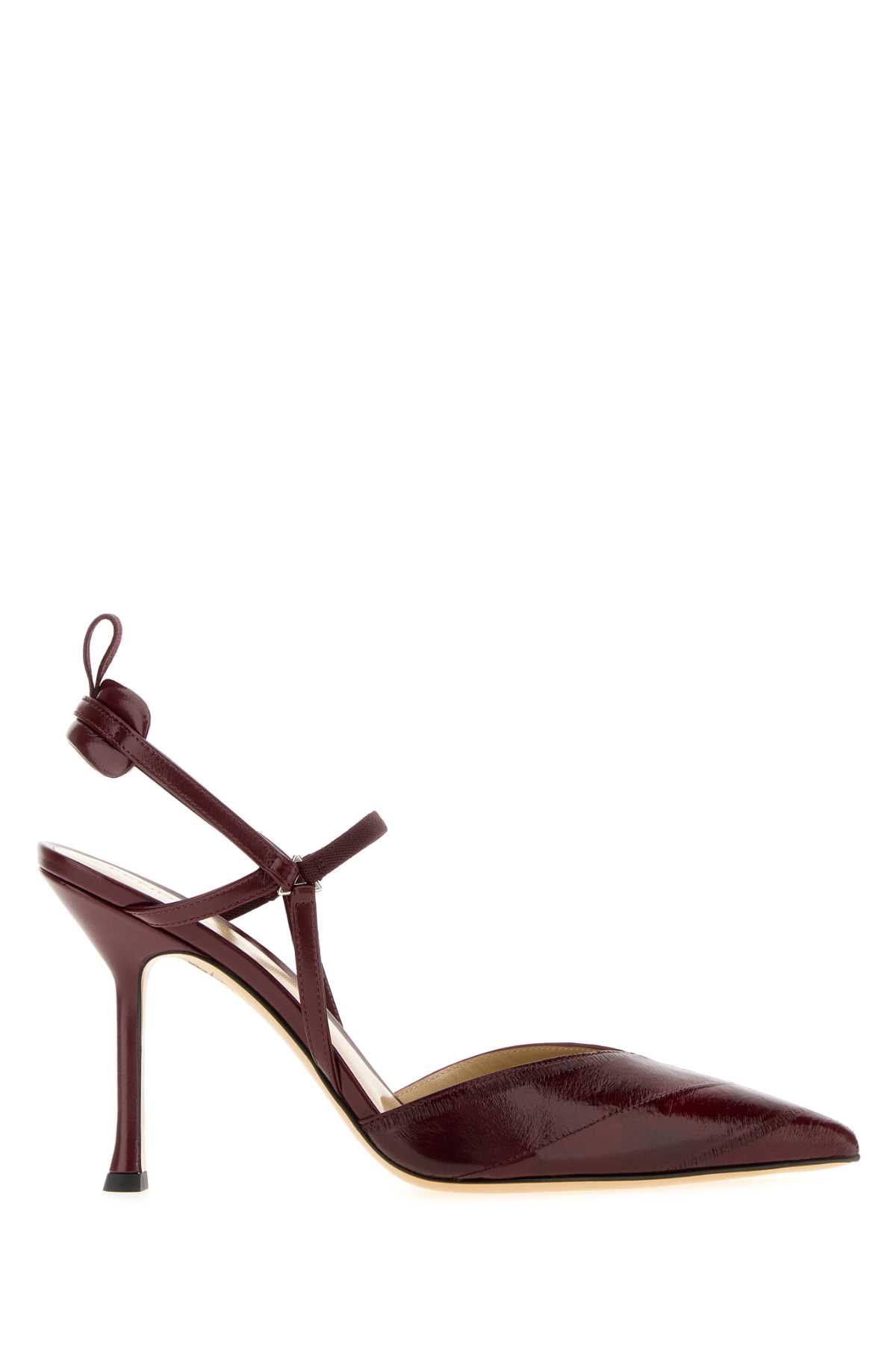 Fendi Women Burgundy Leather Very Colibrã¬ Pumps FENDI