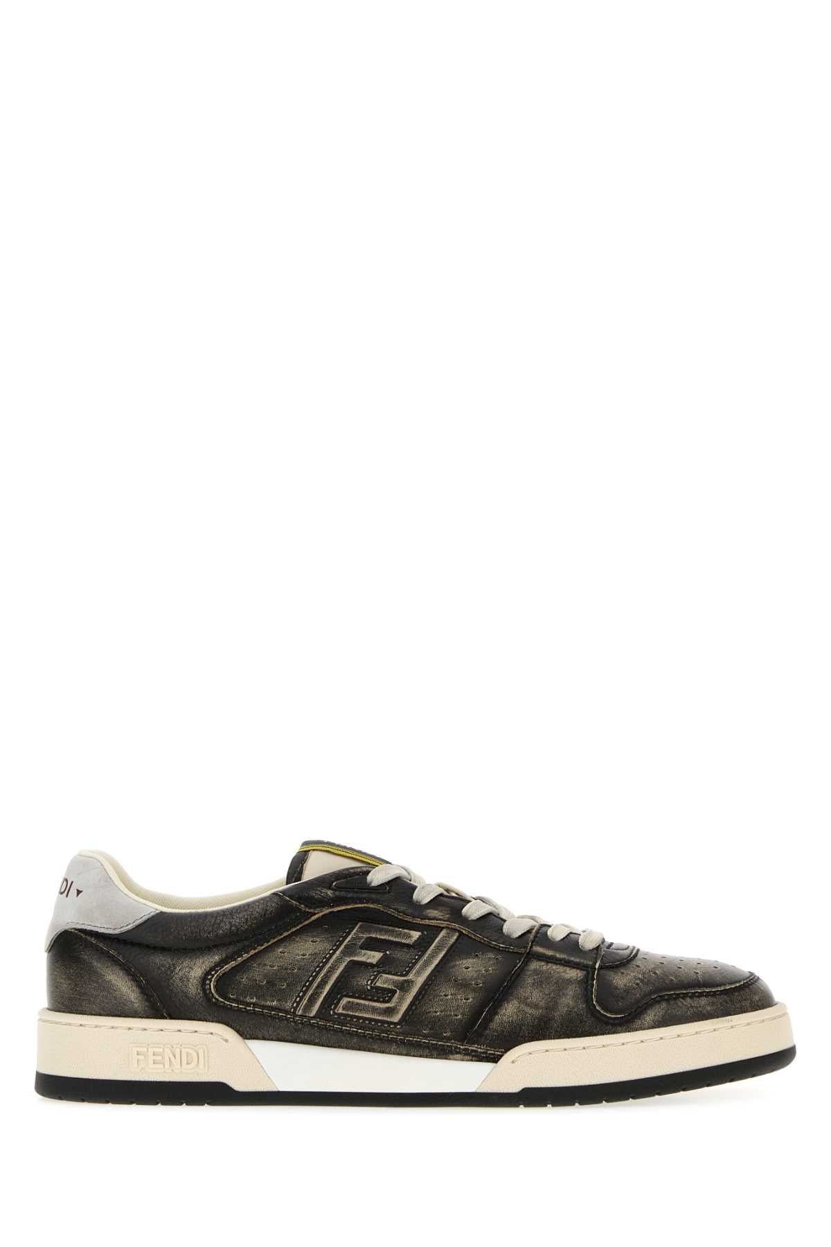 Fendi Men Black Leather Match Sneakers FENDI
