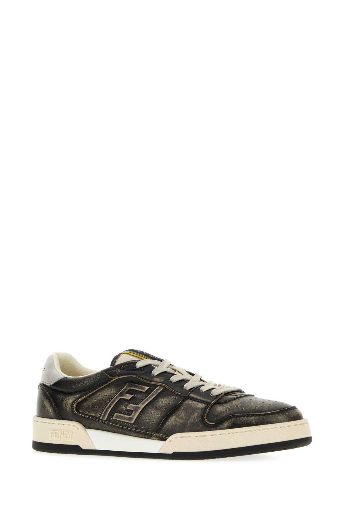Fendi Men Black Leather Match Sneakers FENDI
