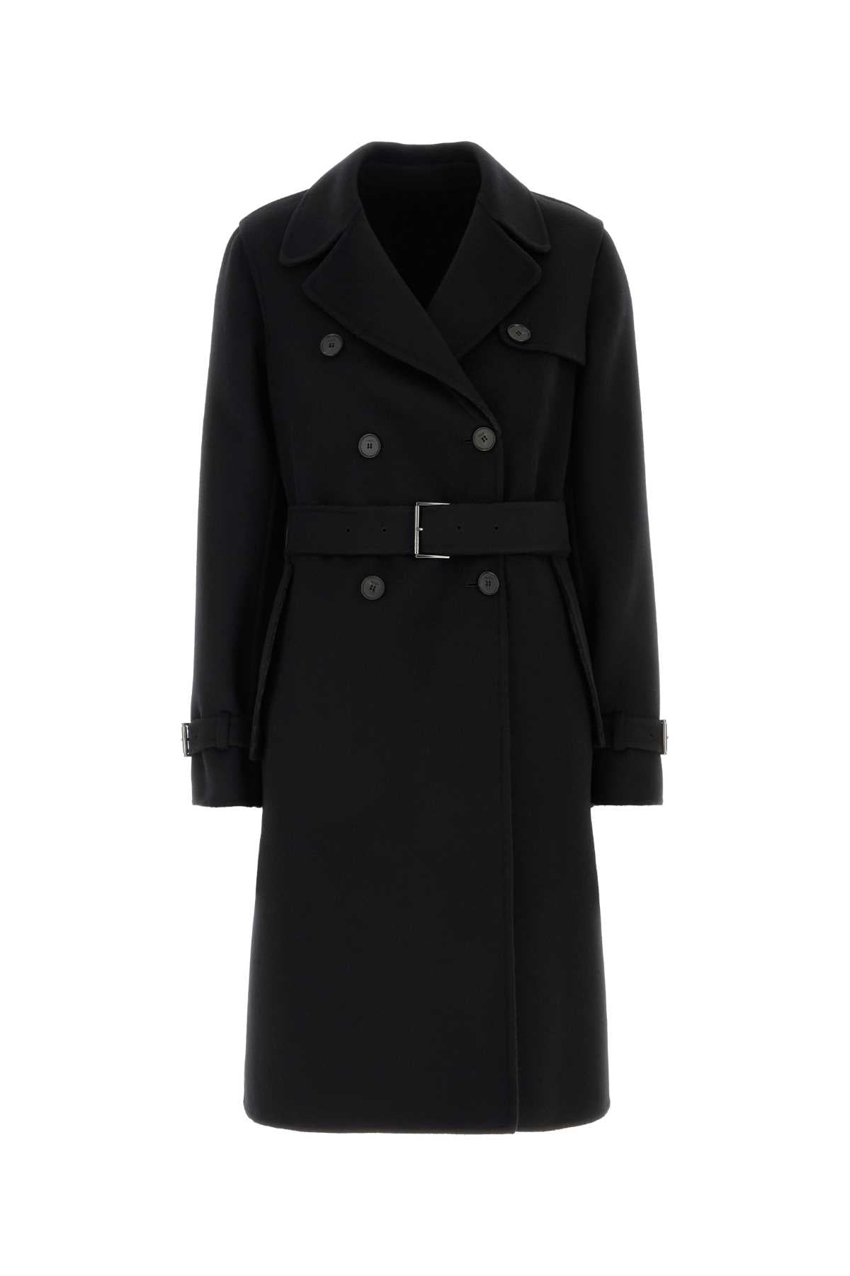 Fendi Women Black Wool Blend Coat FENDI
