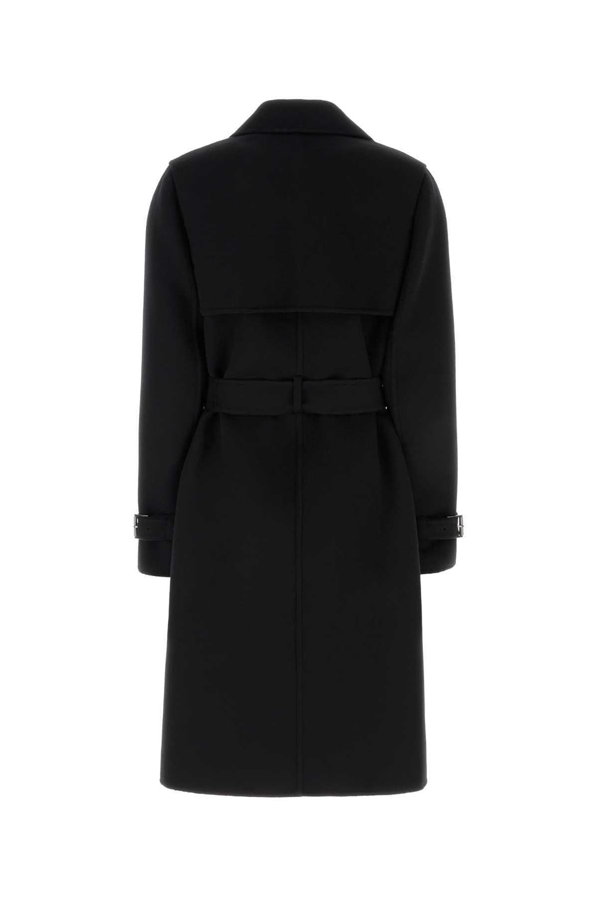 Fendi Women Black Wool Blend Coat FENDI