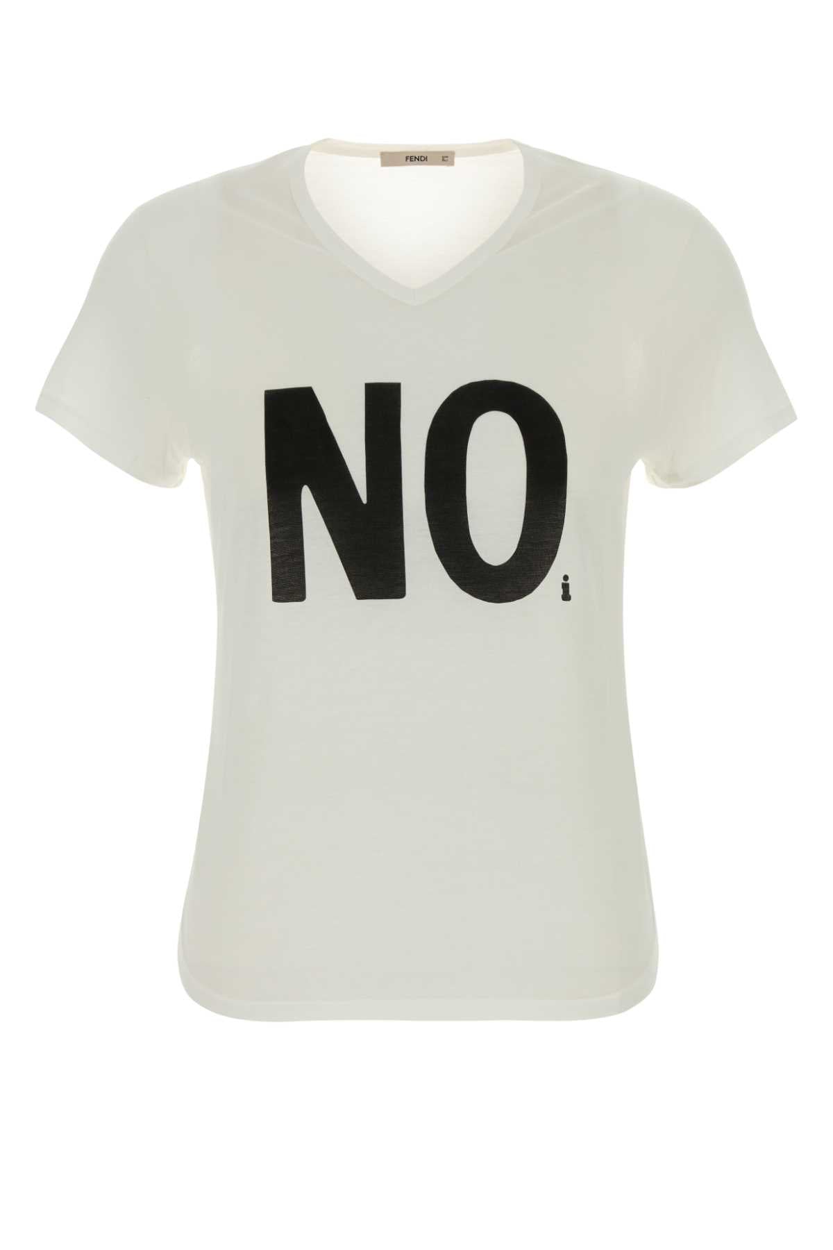Fendi Women White Cotton T-Shirt FENDI
