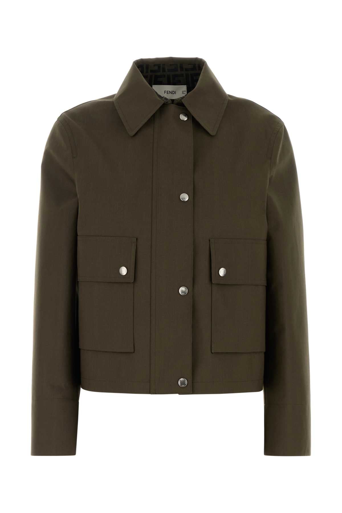 Fendi Women Army Green Drill Jacket FENDI
