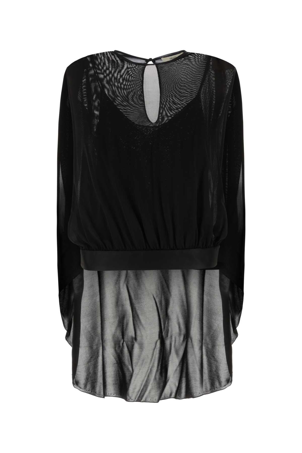 Fendi Women Black Silk Blend Top FENDI